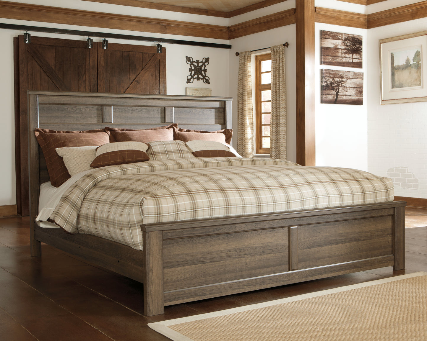 Cassel Furniture Outlet - Ashley Furniture - Juararo Bedroom - King Panel Bed / Dark Brown - B251B9