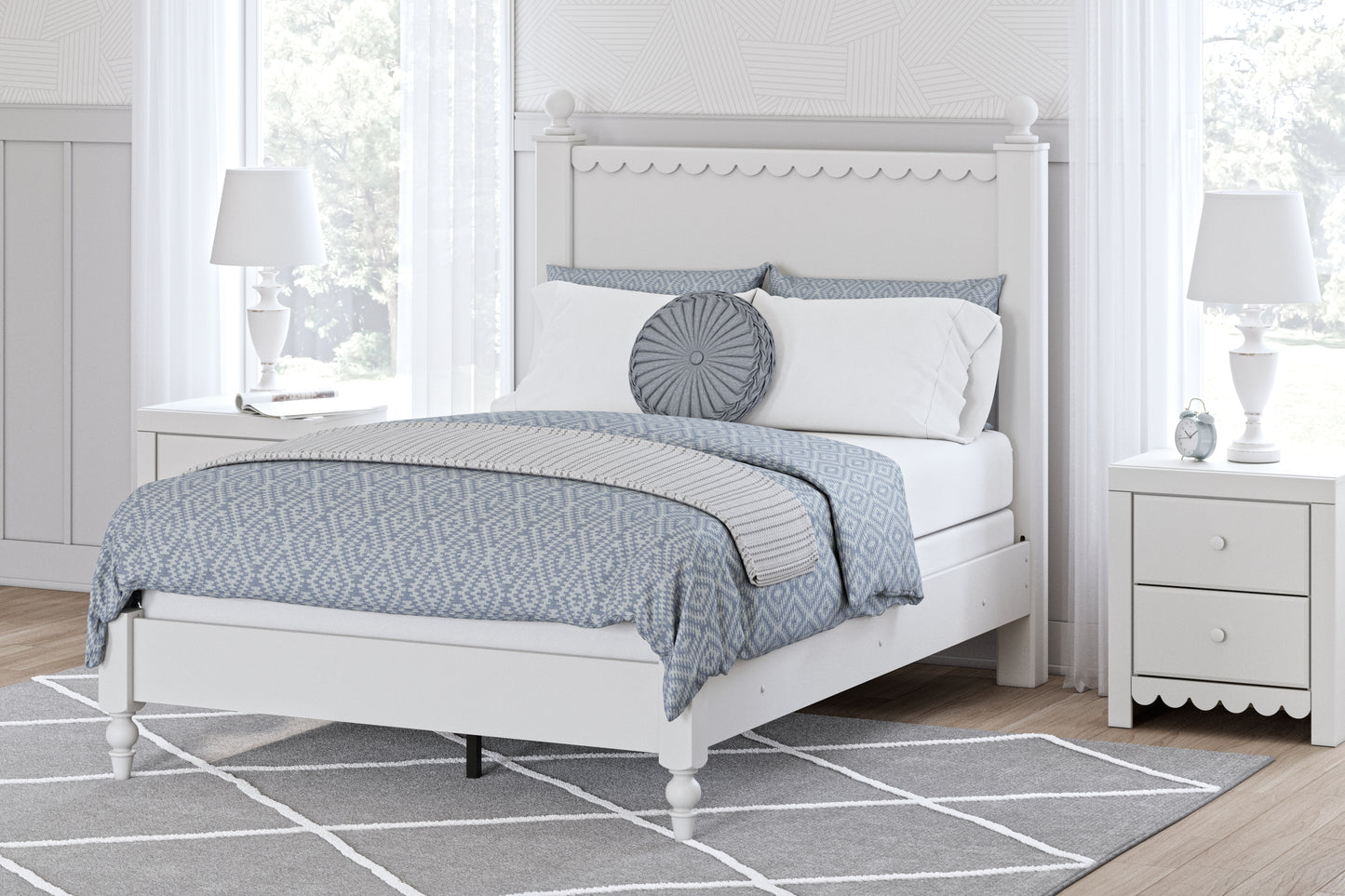 Cassel Furniture Outlet - Ashley Furniture - Mollviney Bedroom - Full Panel Bed / White - B2540B3