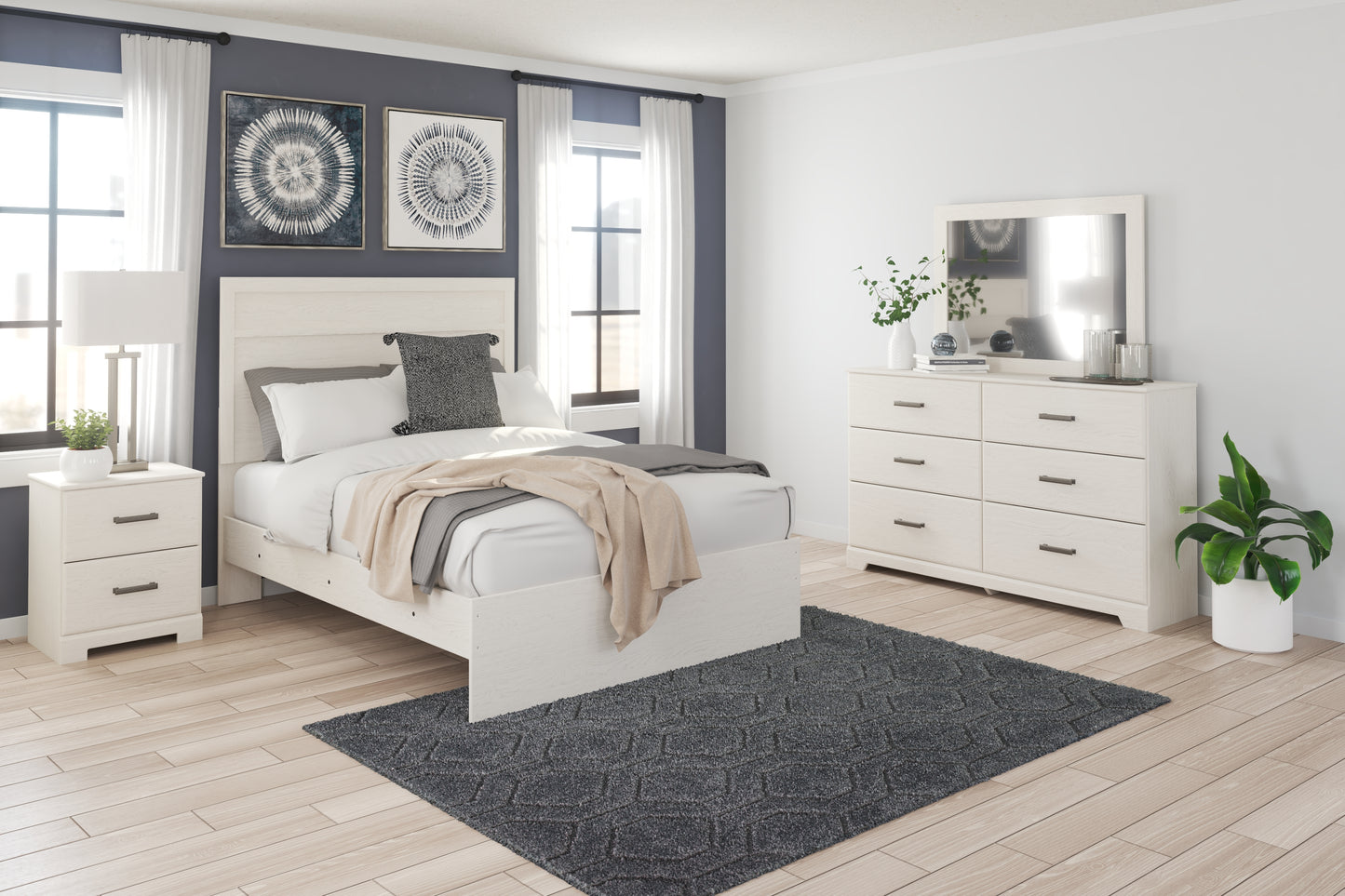 Cassel Furniture Outlet - Ashley Furniture - Stelsie Bedroom - Twin Panel Bed / White - B2588B12