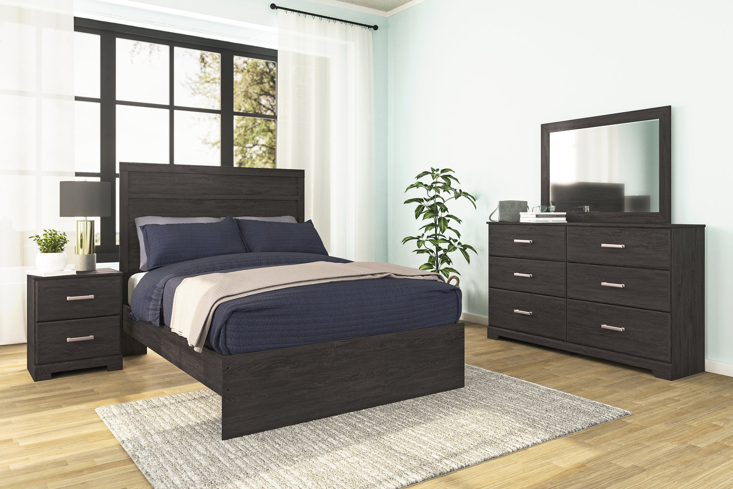 Cassel Furniture Outlet - Ashley Furniture - Belachime Bedroom - Dresser and Mirror / Charcoal - B2589B1