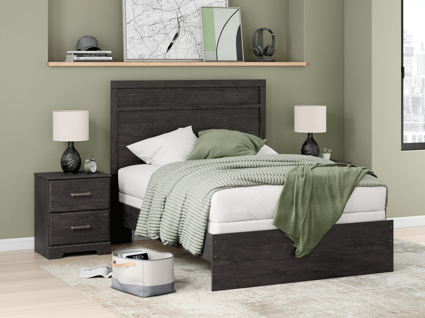 Cassel Furniture Outlet - Ashley Furniture - Belachime Bedroom - Full Panel Bed / Charcoal - B2589B5