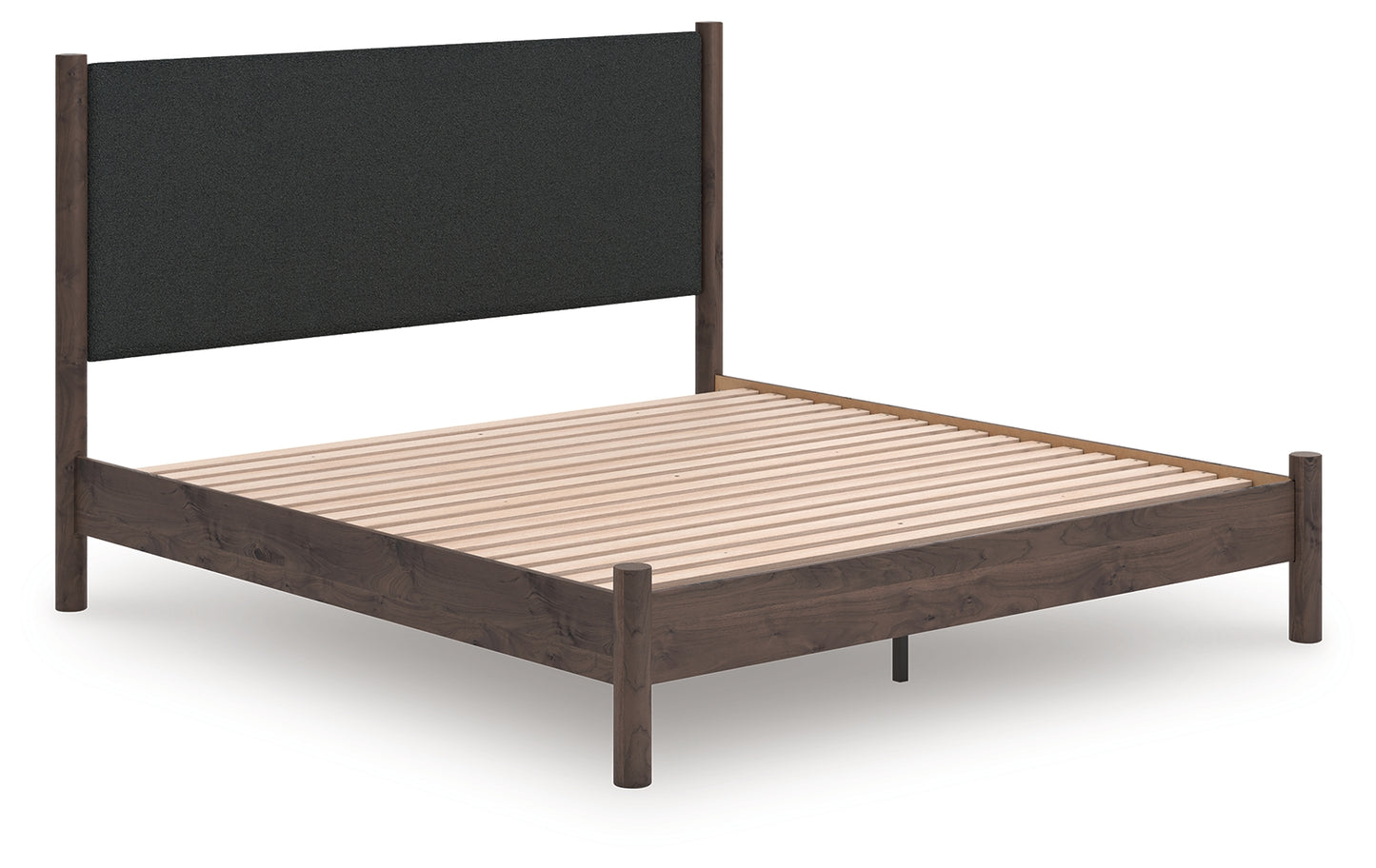 Cassel Furniture Outlet - Ashley Furniture - Pamytta Bedroom - King Upholstered Panel Platform Bed / Brown - PCB2614B28