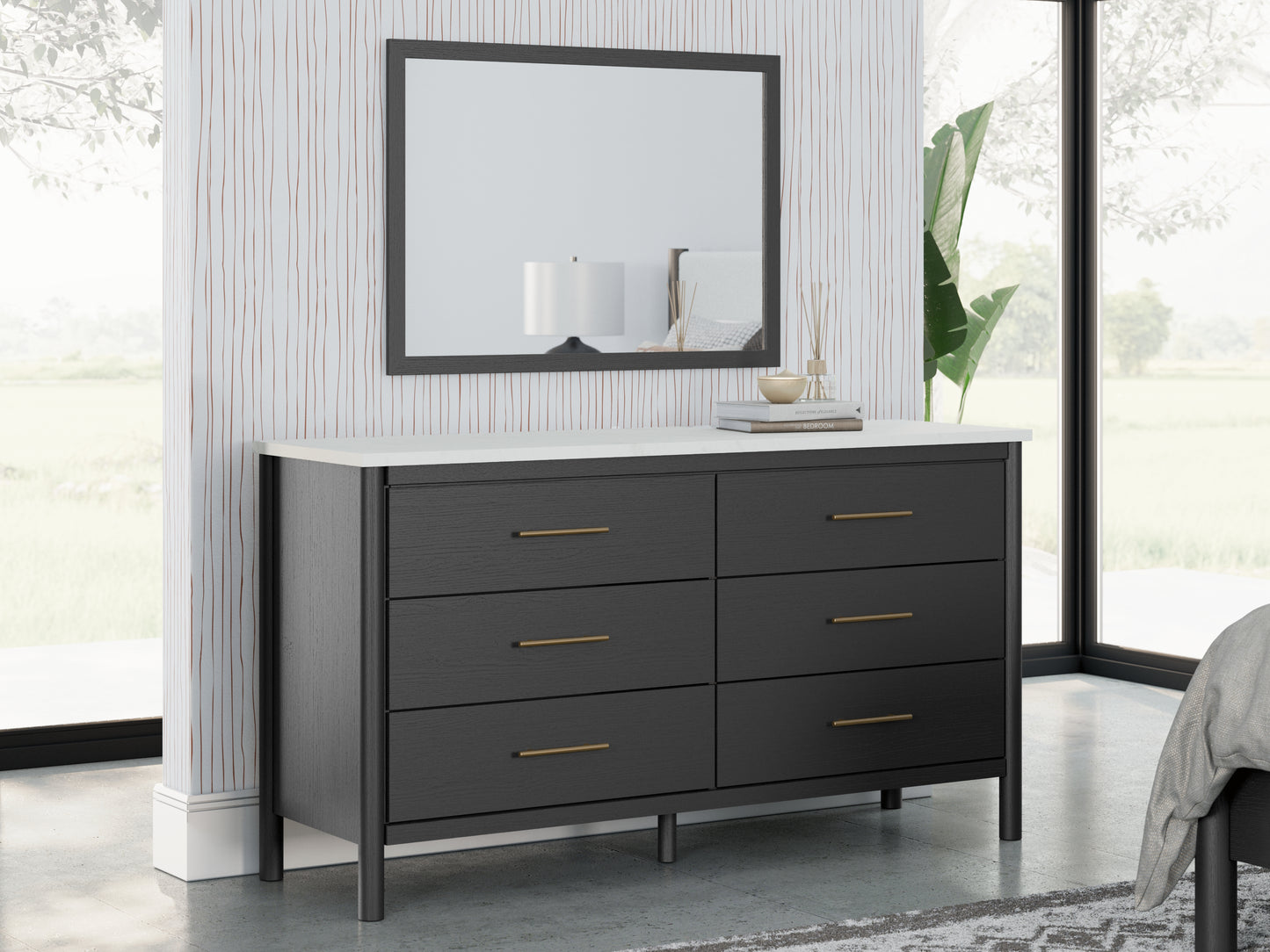 Cassel Furniture Outlet - Ashley Furniture - Cadmori Bedroom - Dresser and Mirror / Black/White - B2616B1