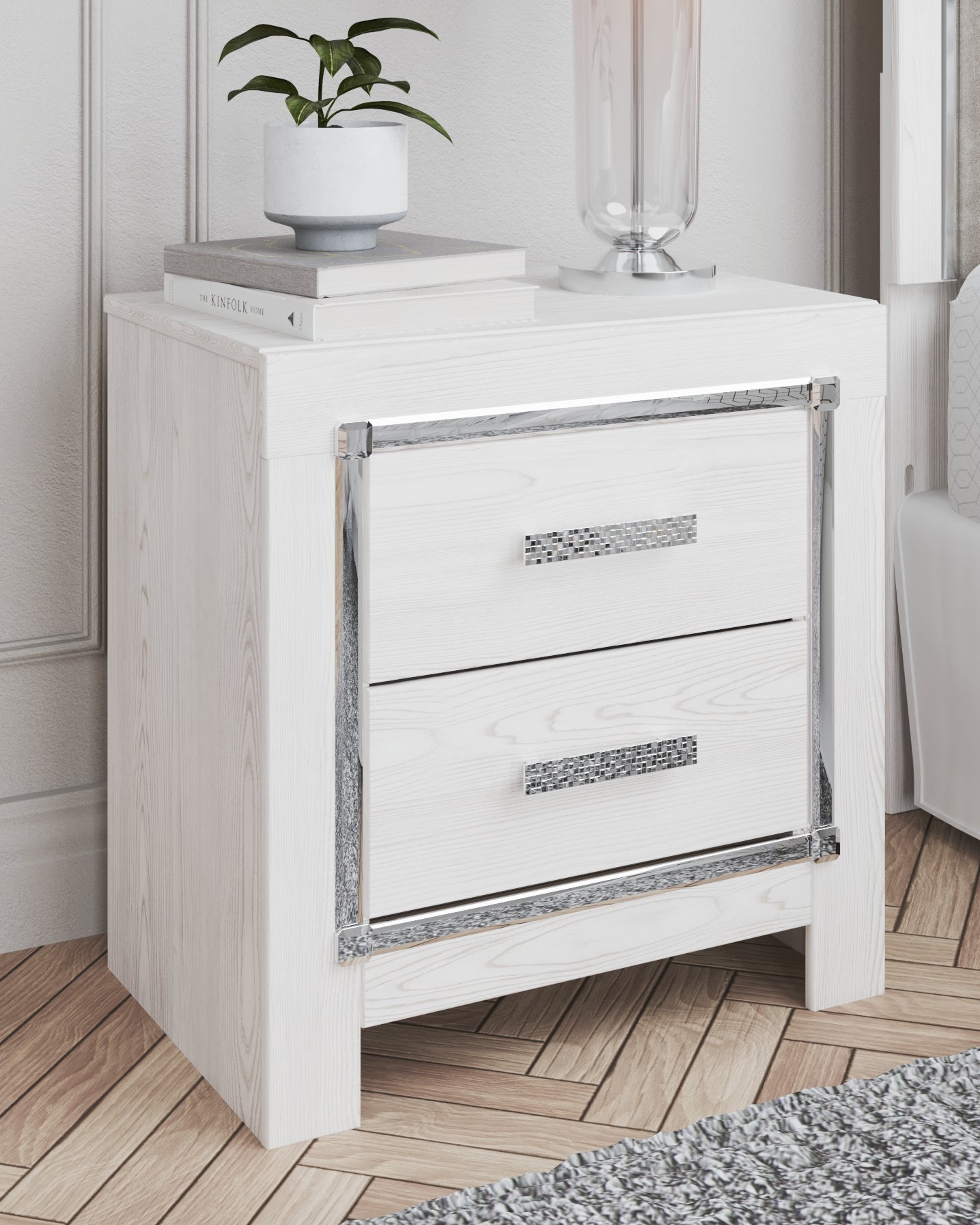 Cassel Furniture Outlet - Ashley Furniture - Altyra Bedroom - Two Drawer Night Stand / White - B2640-92
