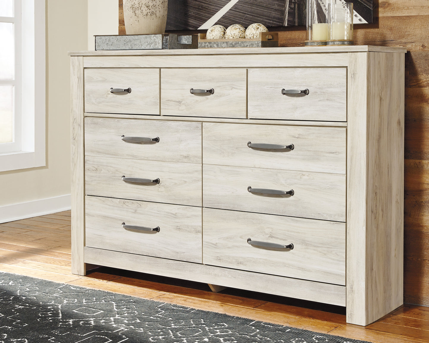 Cassel Furniture Outlet - Ashley Furniture - Bellaby Bedroom - Seven Drawer Dresser / Whitewash - B331-31