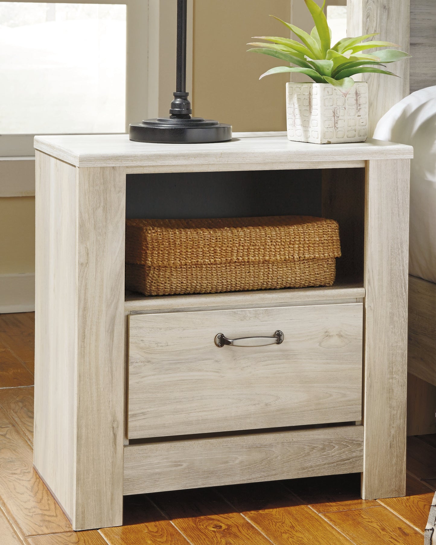 Cassel Furniture Outlet - Ashley Furniture - Bellaby Bedroom - One Drawer Night Stand / Whitewash - B331-91