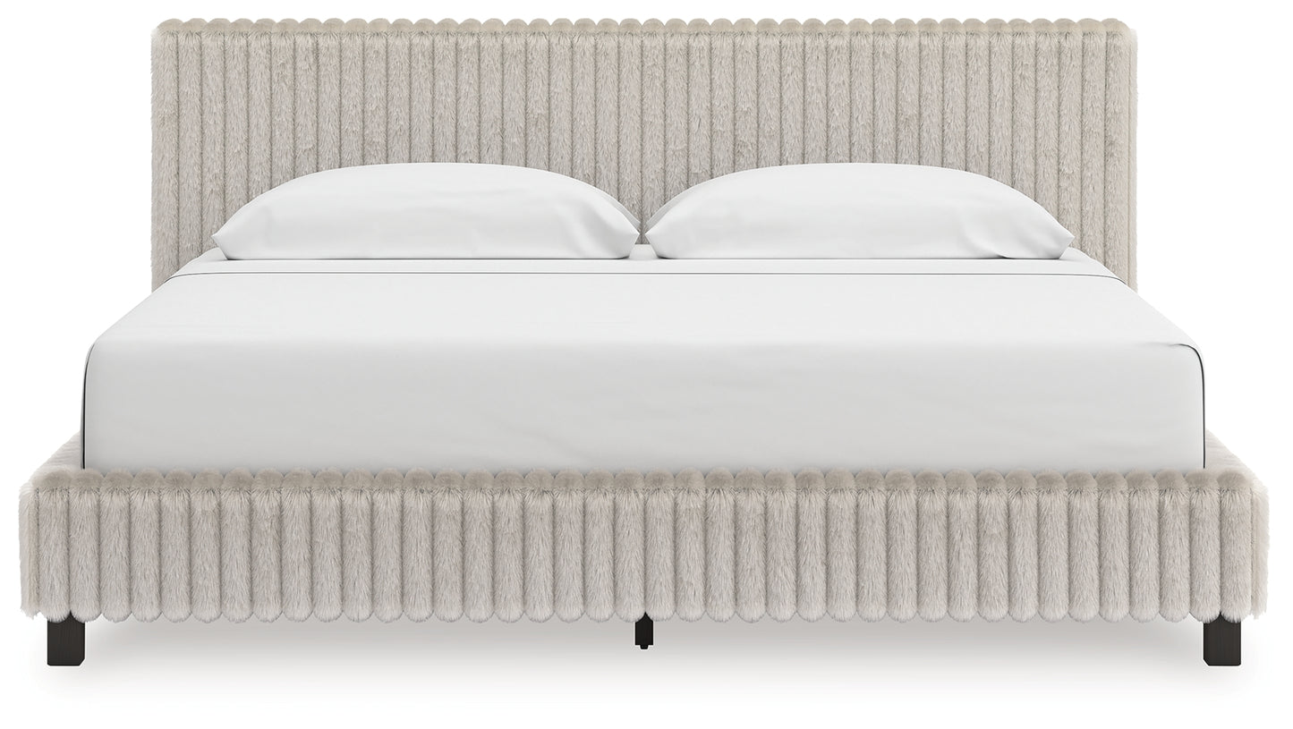 Cassel Furniture Outlet - Ashley Furniture - Zuraleus Bedroom - King Upholstered Bed / White - PCB3381B13