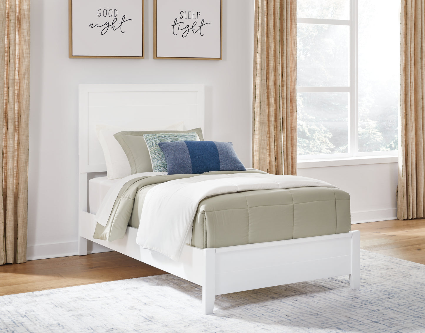 Cassel Furniture Outlet - Ashley Furniture - Binterglen Bedroom - Twin Panel Bed / White - B427B2