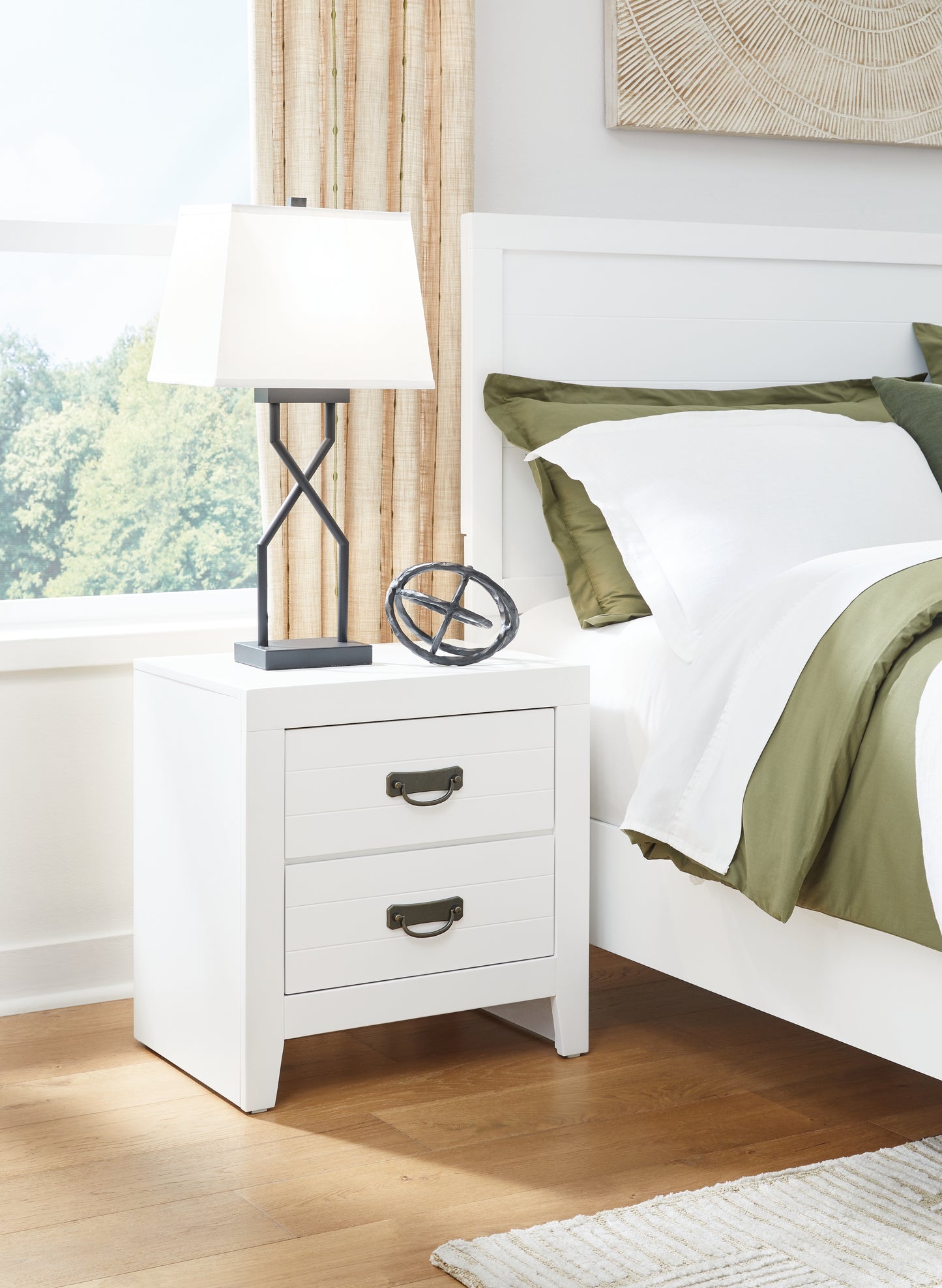 Cassel Furniture Outlet - Ashley Furniture - Binterglen Bedroom - Two Drawer Night Stand / White - B427-92
