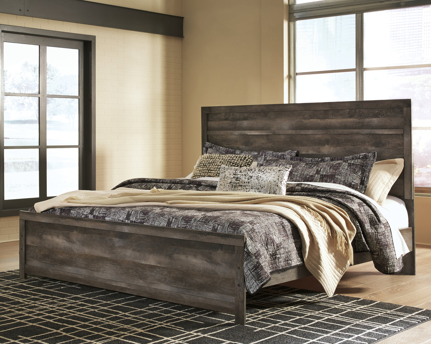 Cassel Furniture Outlet - Ashley Furniture - Wynnlow Bedroom - King Panel Bed / Gray - B440B8