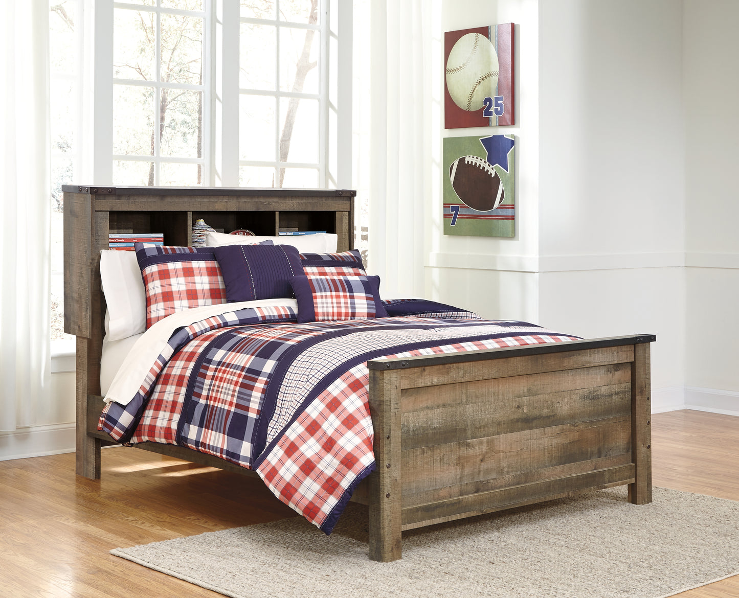 Cassel Furniture Outlet - Ashley Furniture - Trinell Bedroom - Full Bookcase Panel Bed / Brown - B446B87