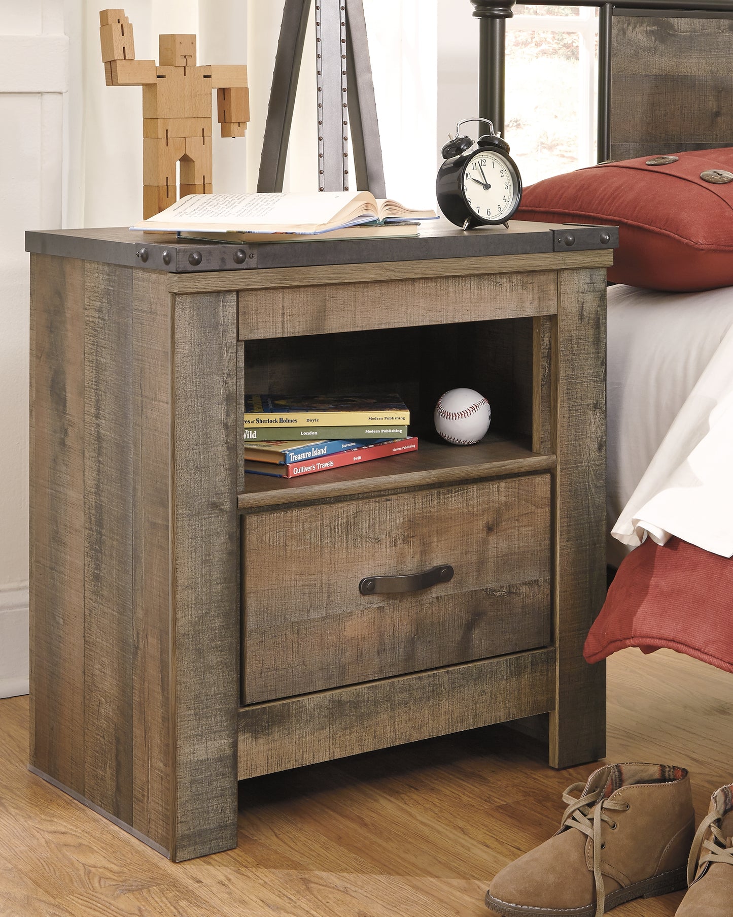 Cassel Furniture Outlet - Ashley Furniture - Trinell Bedroom - One Drawer Night Stand / Brown - B446-91