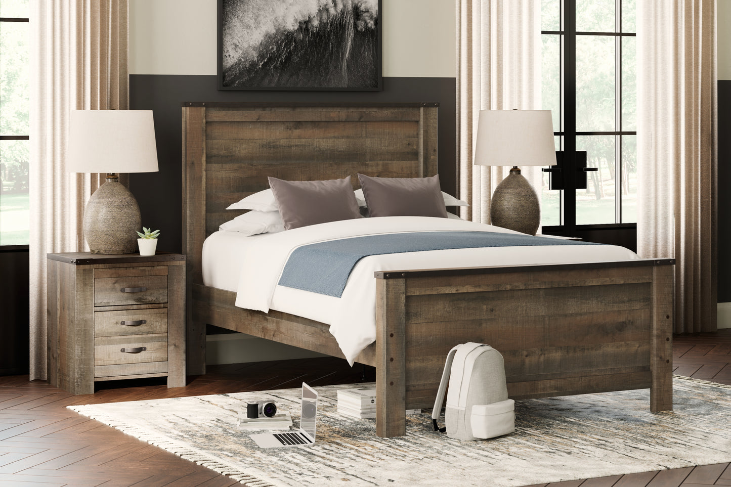 Cassel Furniture Outlet - Ashley Furniture - Trinell Bedroom - Full Panel Bed / Brown - B446B3