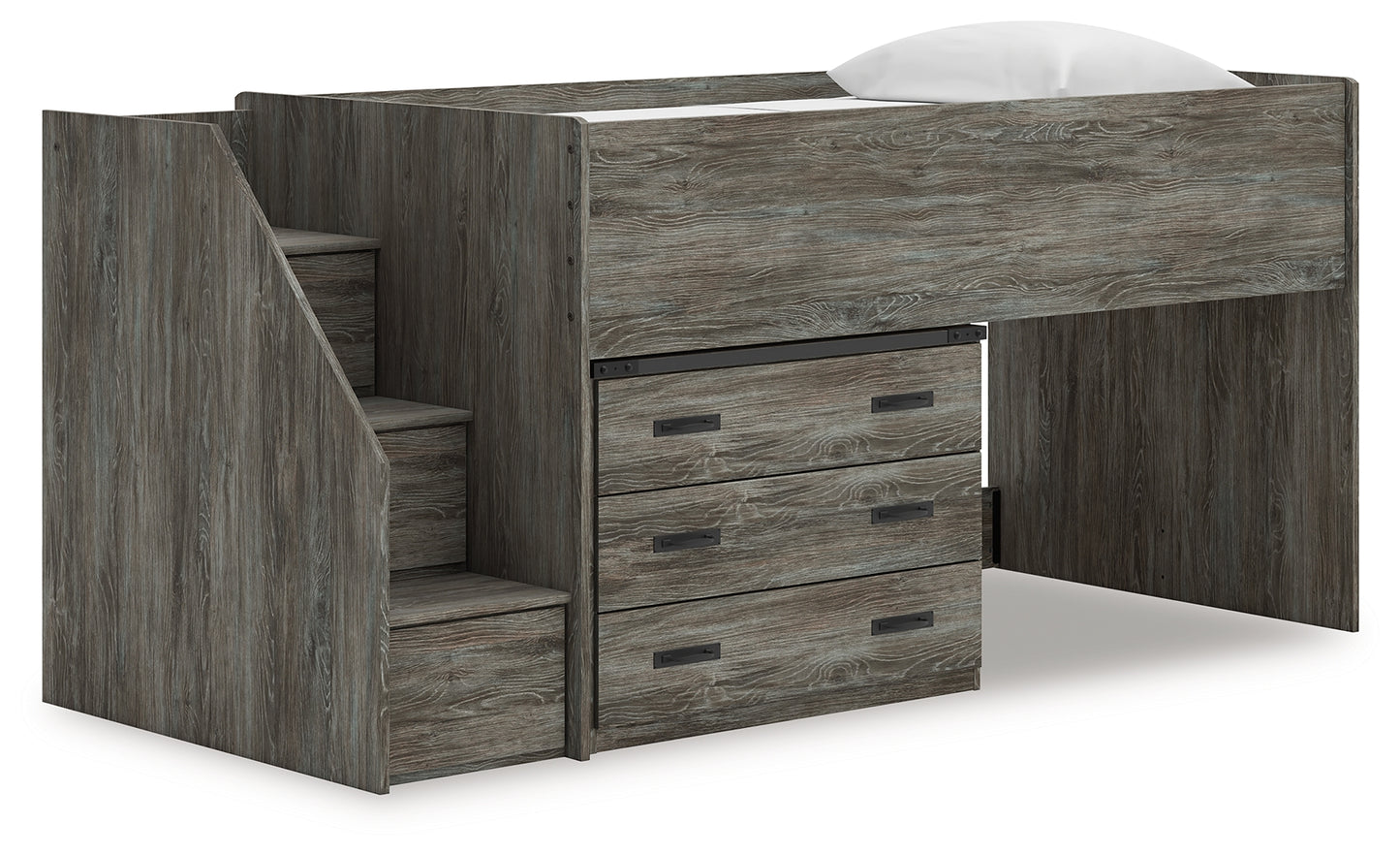Cassel Furniture Outlet - Ashley Furniture - Frandern Bedroom - Twin Loft Bed with Drawer Storage / Gray - B4480B15