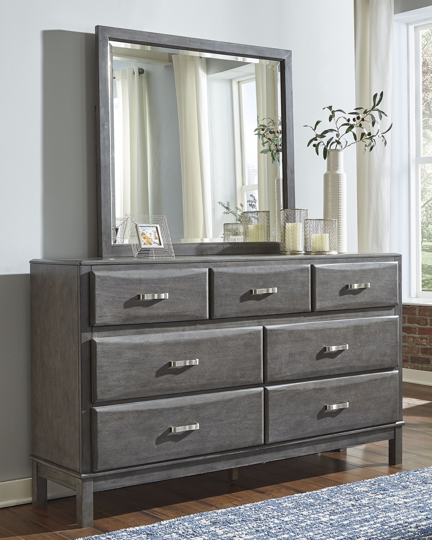 Cassel Furniture Outlet - Ashley Furniture - Caitbrook Bedroom - Dresser and Mirror / Gray - B476B1