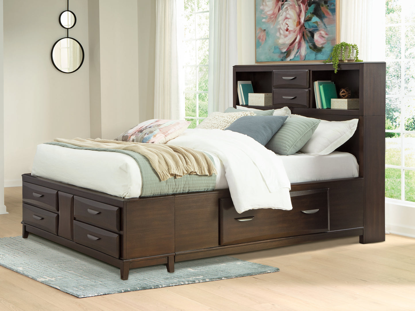 Cassel Furniture Outlet - Ashley Furniture - Vanmore Bedroom - Queen Storage Bed / Dark Brown - B479B2