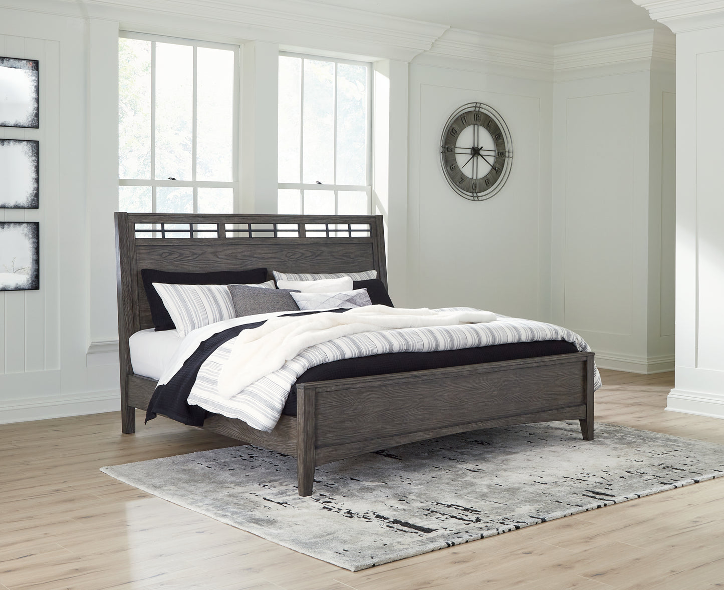 Cassel Furniture Outlet - Ashley Furniture - Montillan Bedroom - Queen Panel Bed / Grayish Brown - B651B2