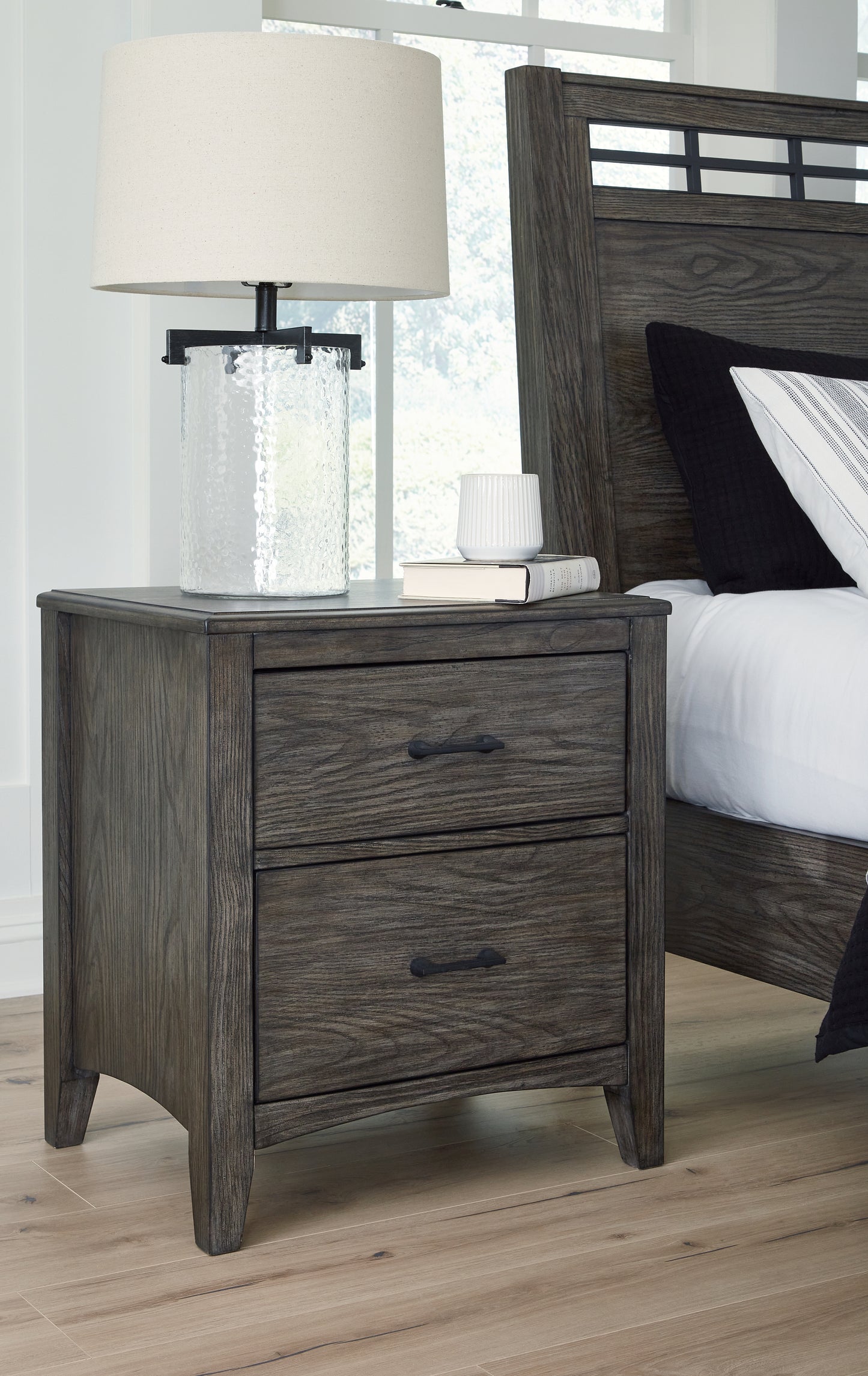 Cassel Furniture Outlet - Ashley Furniture - Montillan Bedroom - Two Drawer Night Stand / Grayish Brown - B651-92