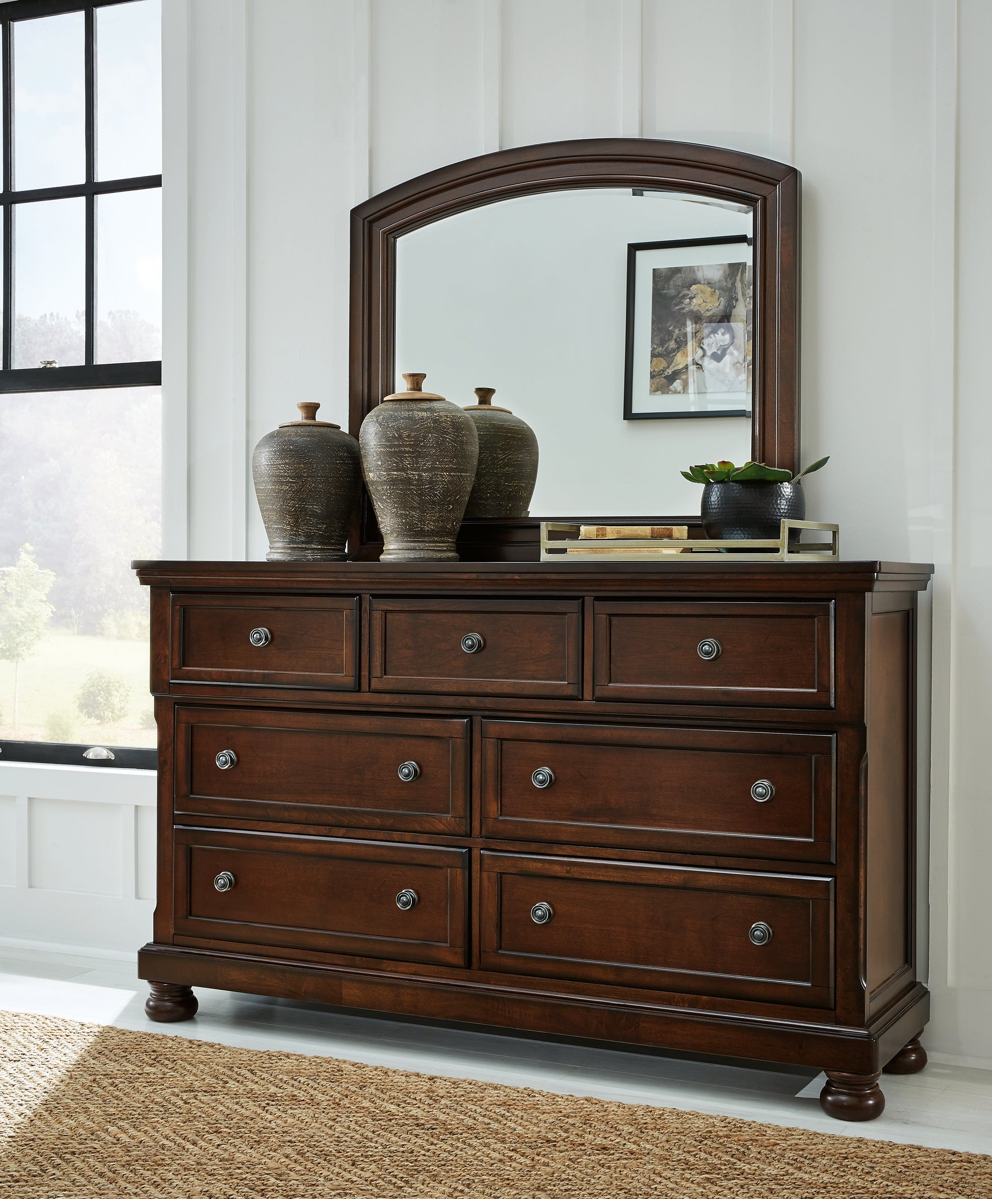 Cassel Furniture Outlet - Ashley Furniture - Porter Bedroom - Queen Sleigh Storage Bed / Rustic Brown - B697B43