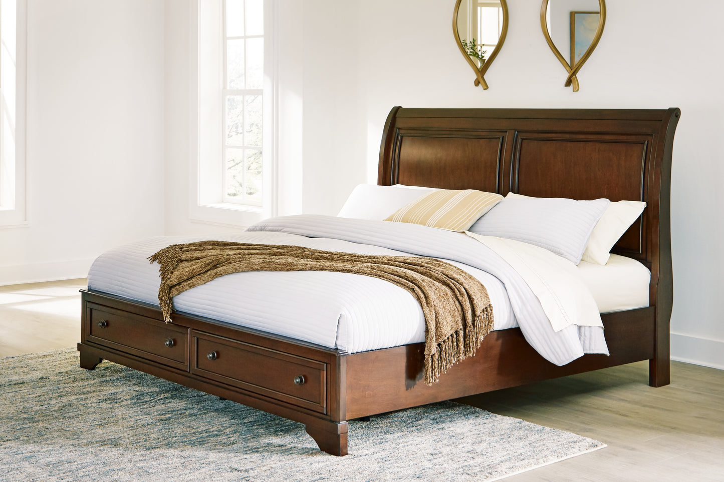 Cassel Furniture Outlet - Ashley Furniture - Trellington Bedroom - Queen Sleigh Storage Bed / Brown - B716B1