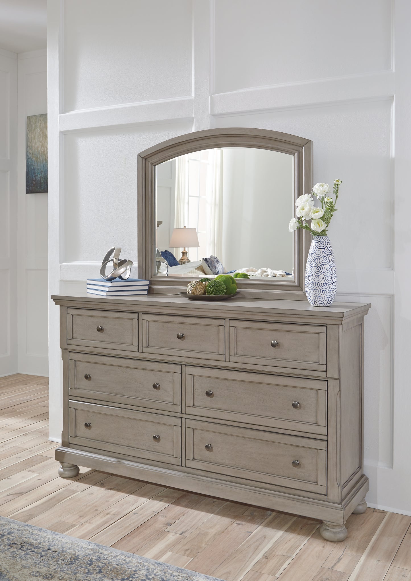 Cassel Furniture Outlet - Ashley Furniture - Lettner Bedroom - Dresser and Mirror / Light Gray - B733B1