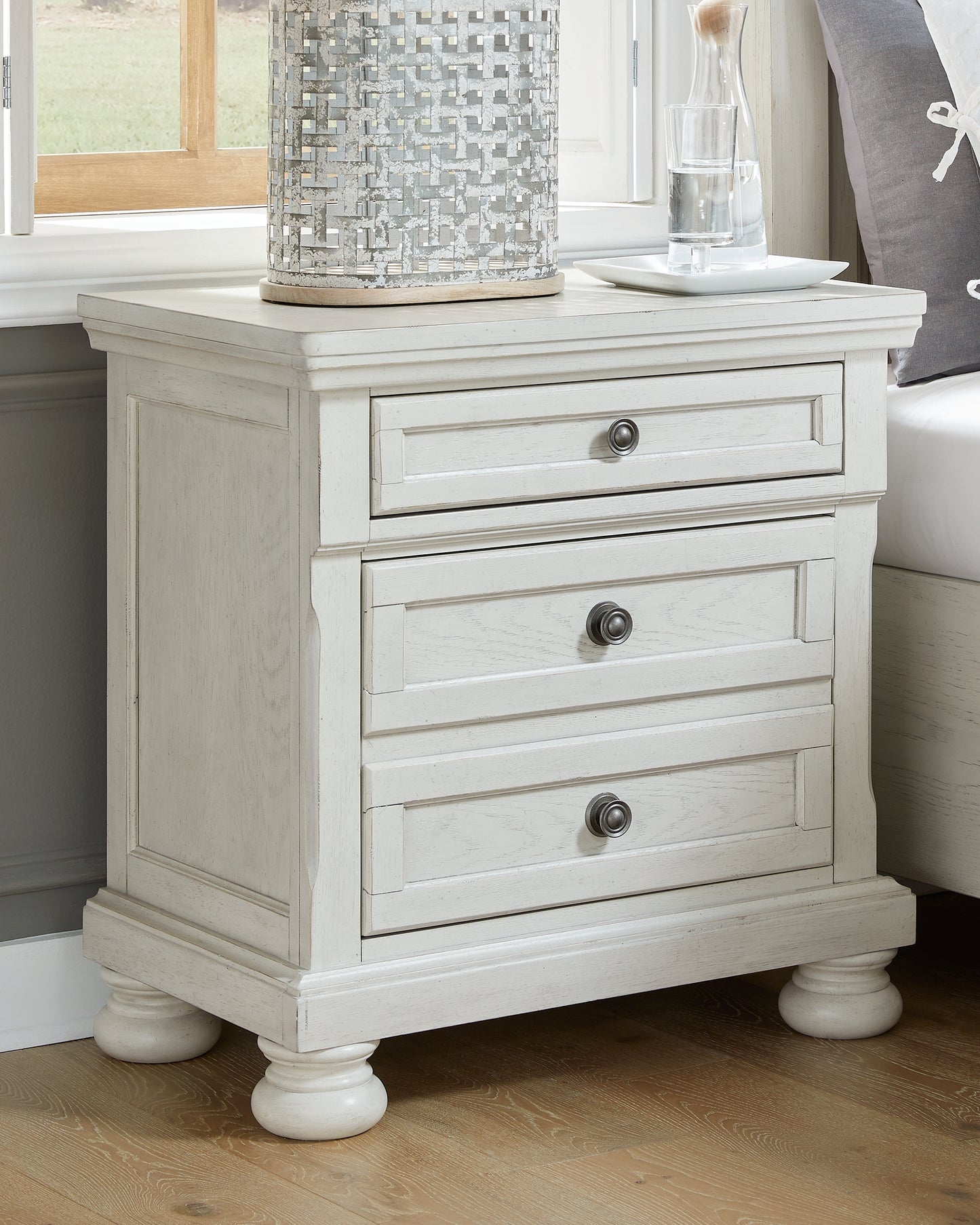 Cassel Furniture Outlet - Ashley Furniture - Robbinsdale Bedroom - Two Drawer Night Stand / Antique White - B742-92