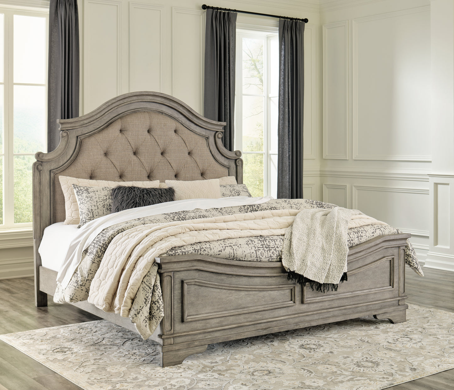 Cassel Furniture Outlet - Ashley Furniture - Lodenbay Bedroom - California King Panel Bed / Antique Gray - B751B5