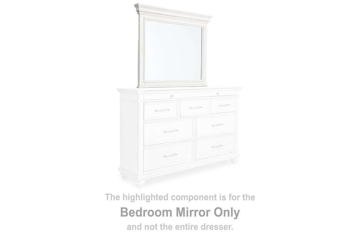 Cassel Furniture Outlet - Ashley Furniture - Kanwyn Bedroom - Bedroom Mirror / Whitewash - B777-36