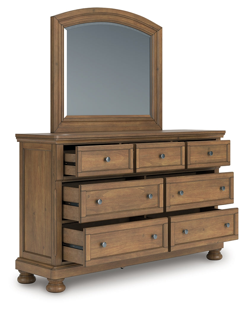 Cassel Furniture Outlet - Ashley Furniture - Feddinger Bedroom - Dresser and Mirror / Medium Brown - PCB779B1