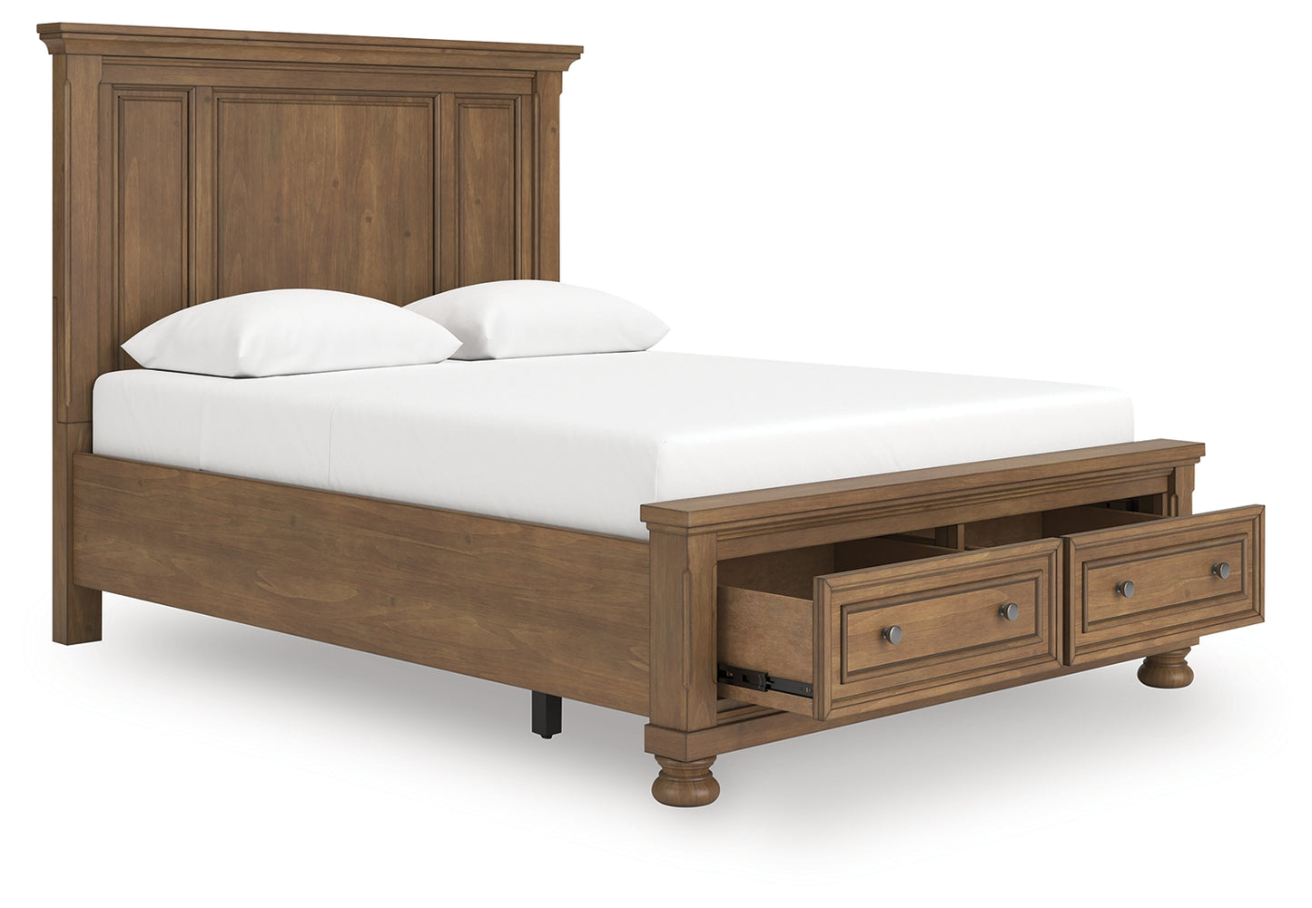 Cassel Furniture Outlet - Ashley Furniture - Feddinger Bedroom - Queen Panel Storage Bed / Medium Brown - PCB779B11