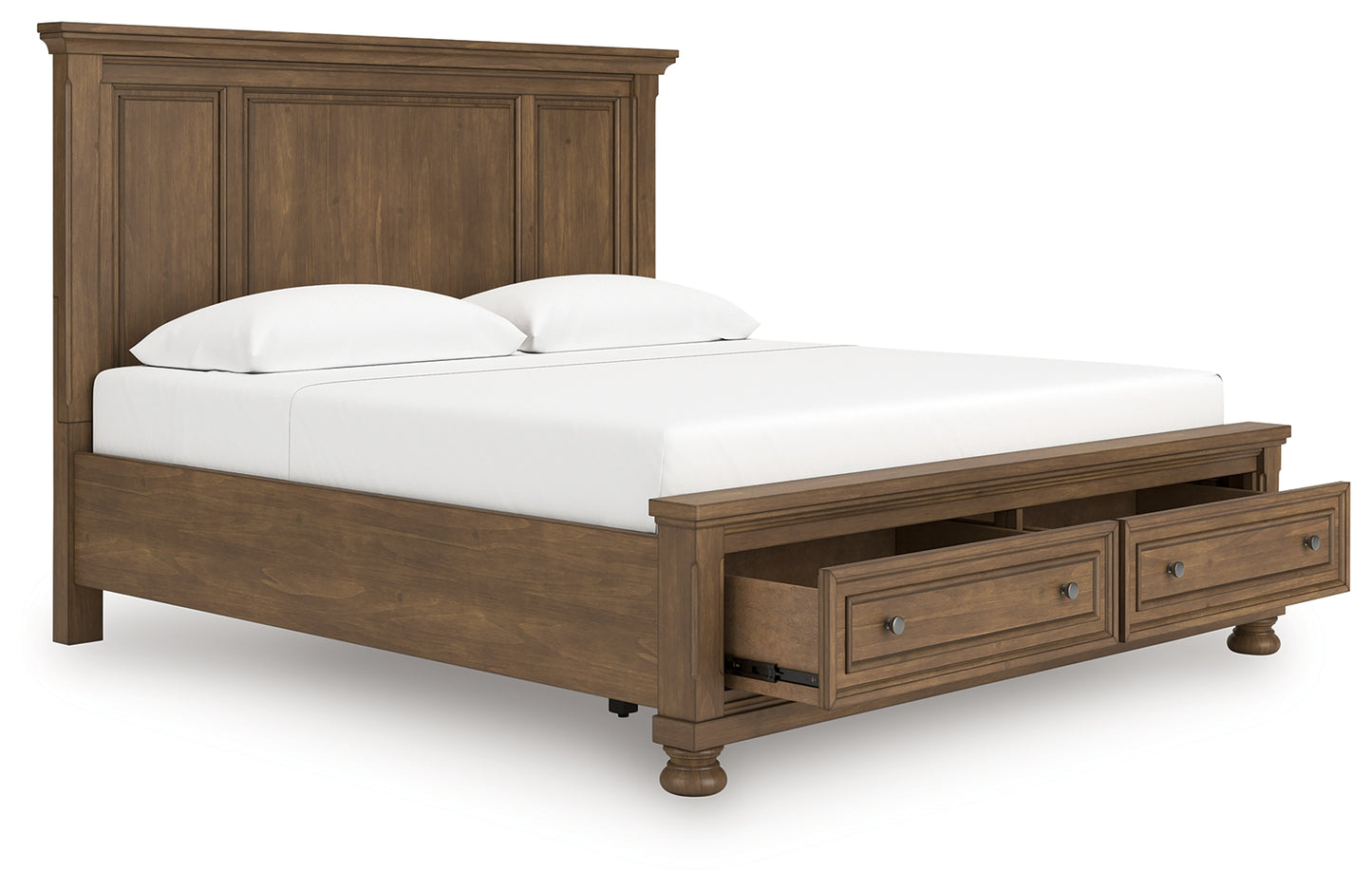 Cassel Furniture Outlet - Ashley Furniture - Feddinger Bedroom - King Panel Storage Bed / Medium Brown - PCB779B12