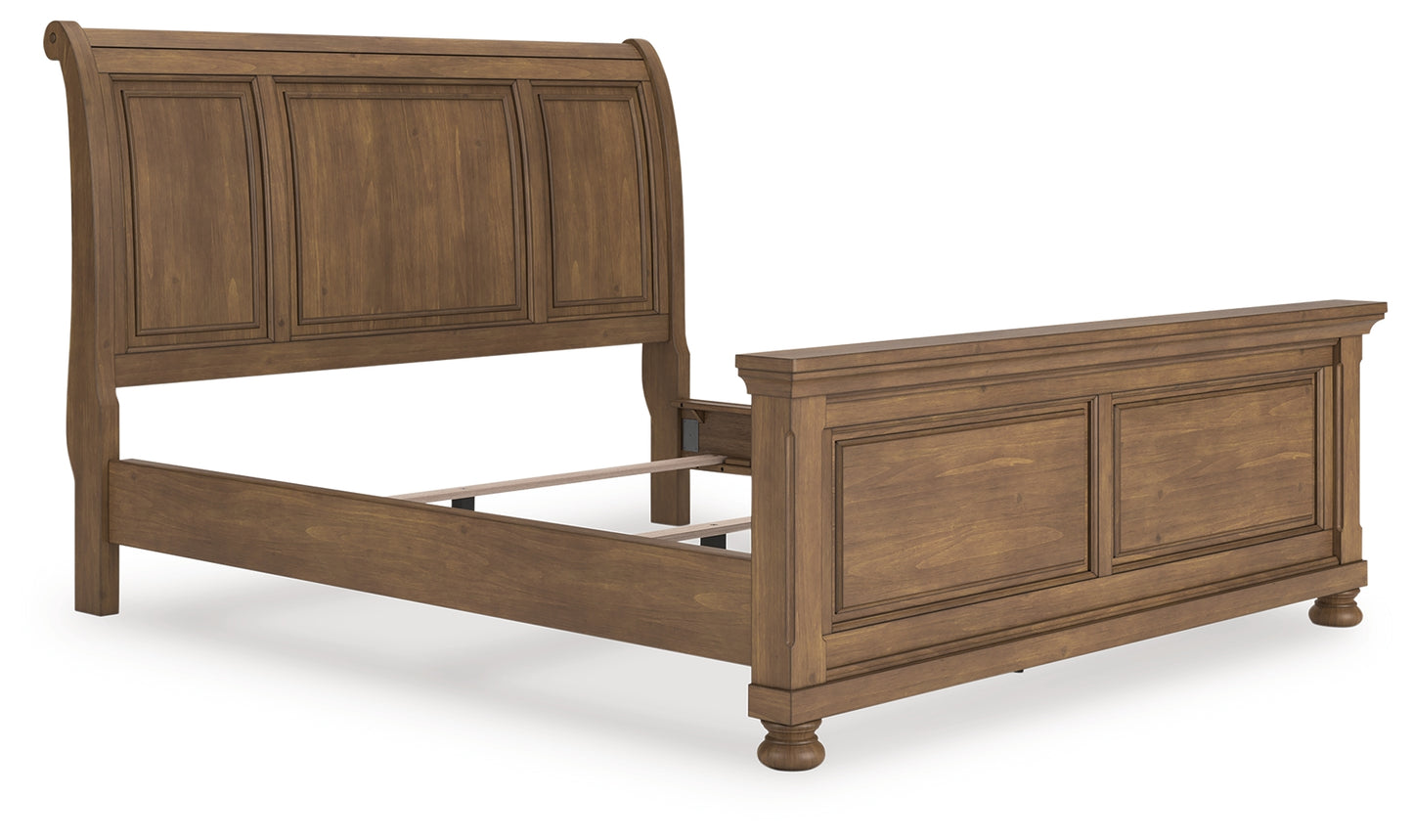 Cassel Furniture Outlet - Ashley Furniture - Feddinger Bedroom - California King Sleigh Bed / Medium Brown - PCB779B16