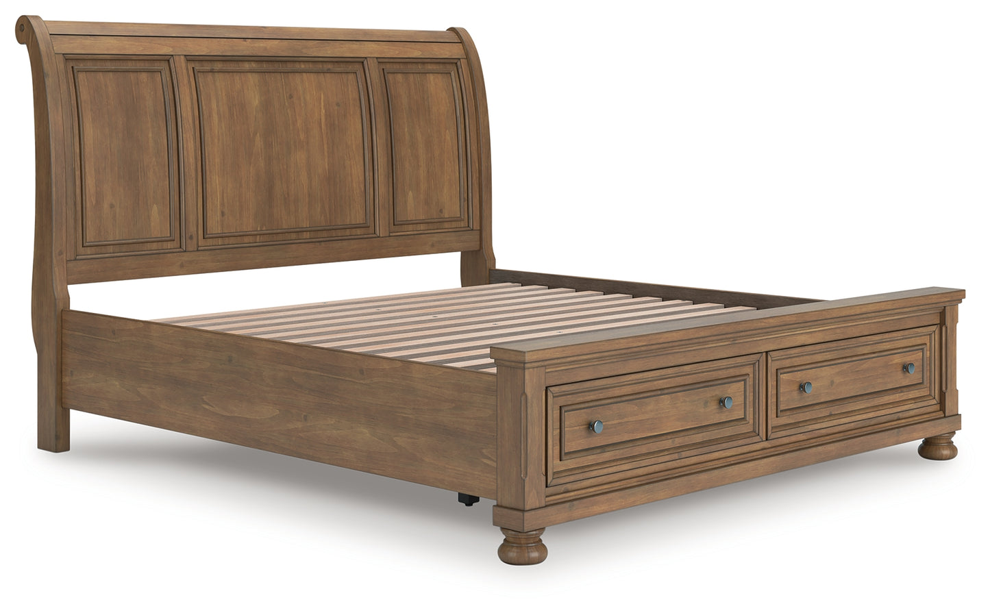 Cassel Furniture Outlet - Ashley Furniture - Feddinger Bedroom - King Storage Sleigh Bed / Medium Brown - PCB779B8