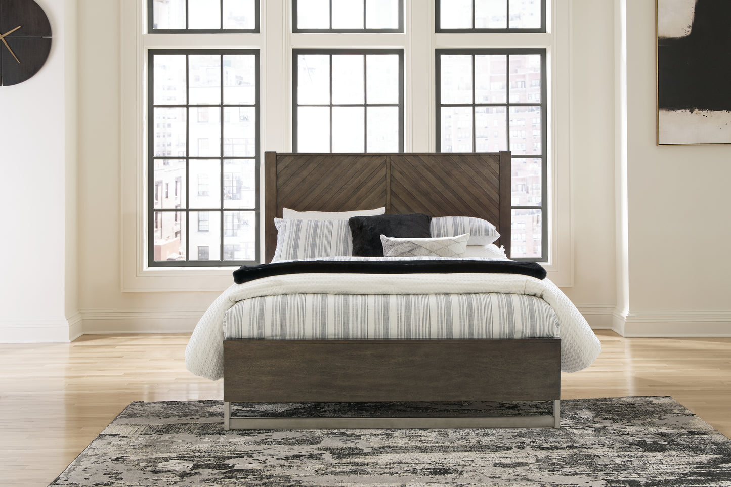 Cassel Furniture Outlet - Ashley Furniture - Arkenton Bedroom - Queen Panel Bed / Grayish Brown - B786B2