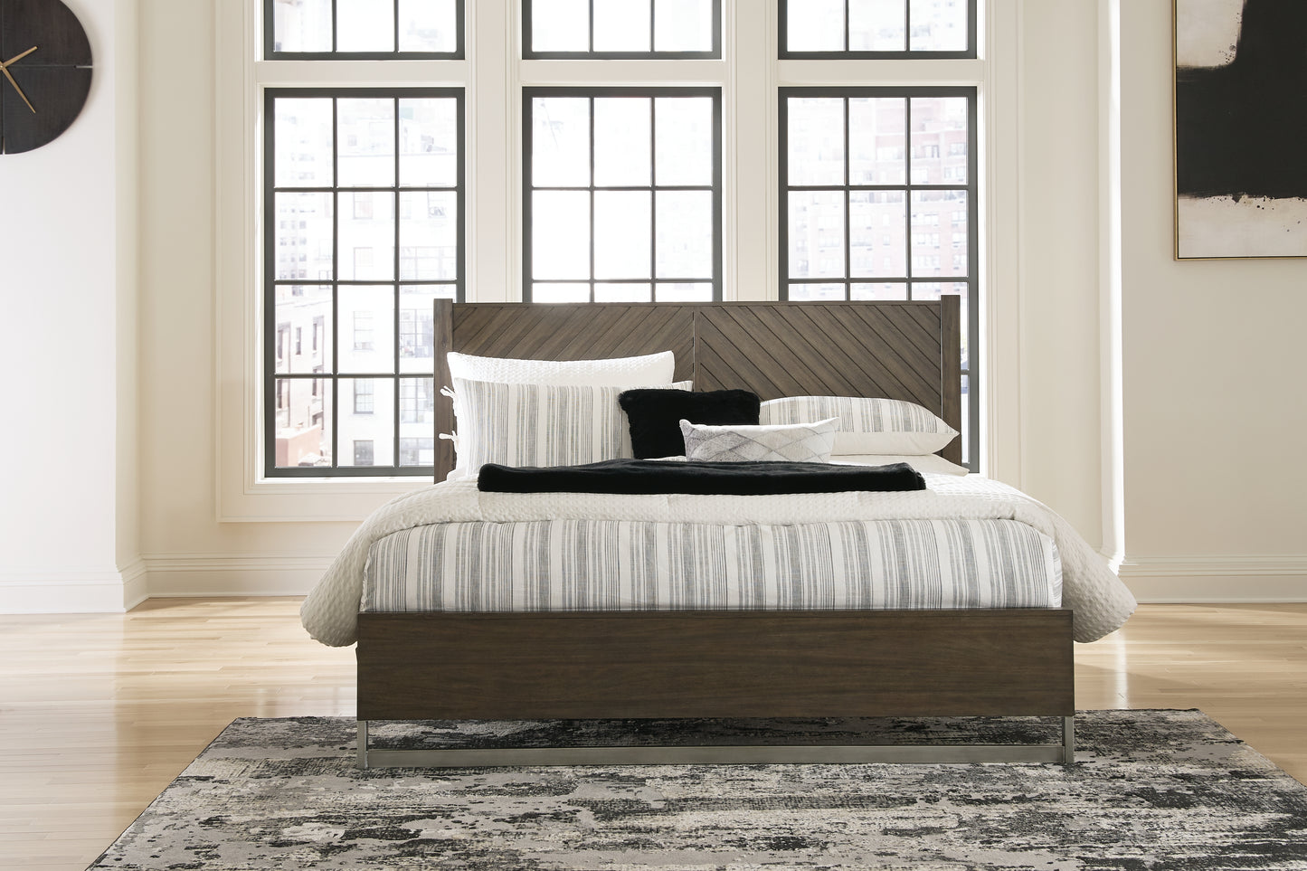 Cassel Furniture Outlet - Ashley Furniture - Arkenton Bedroom - California King Panel Bed / Grayish Brown - B786B5