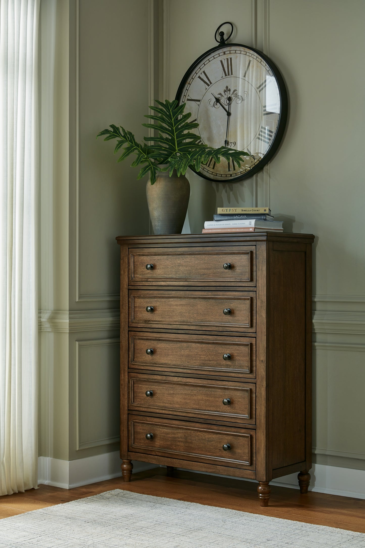Cassel Furniture Outlet - Ashley Furniture - Sturlayne Bedroom - Five Drawer Chest / Brown - B787-46