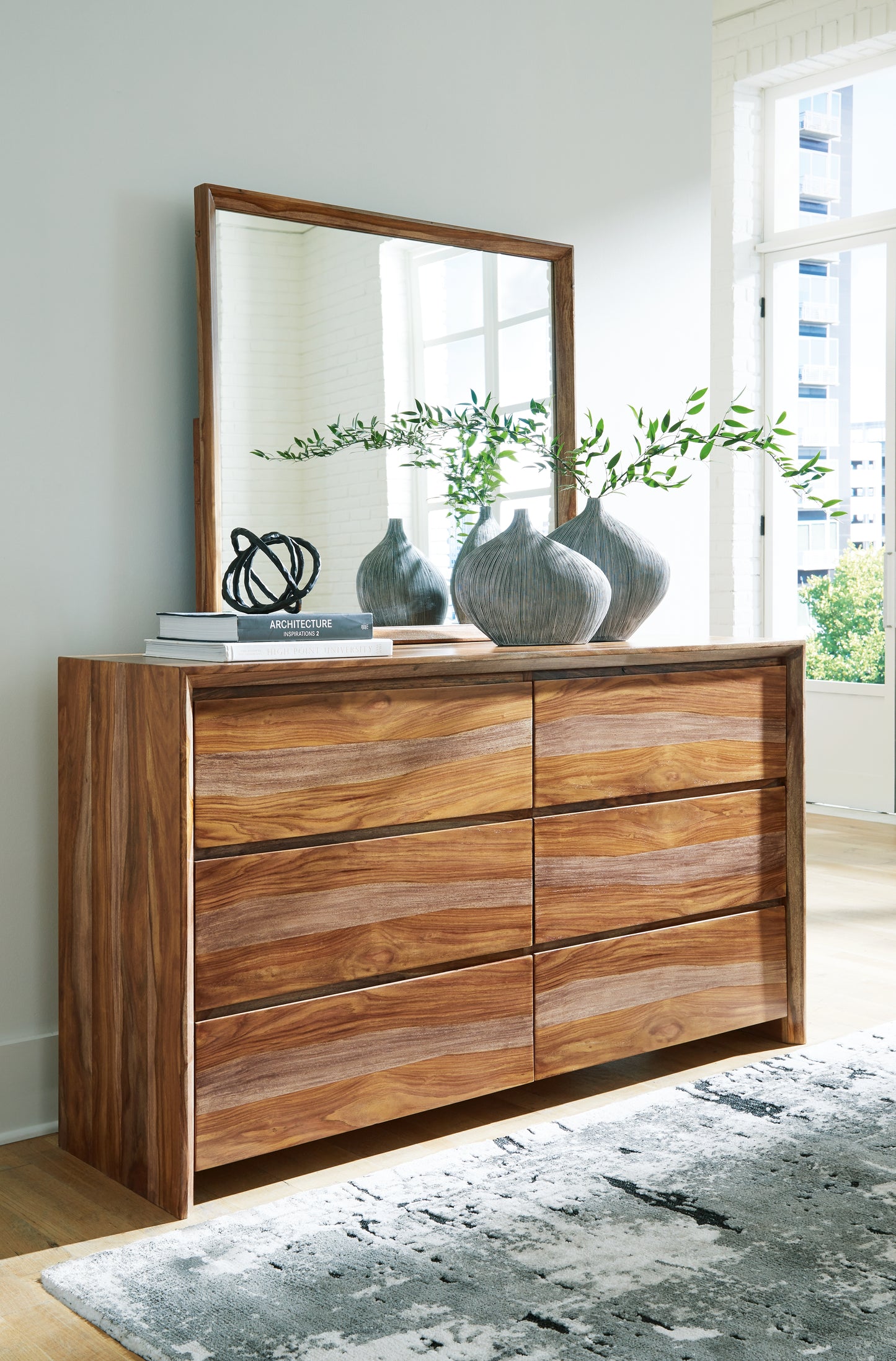 Cassel Furniture Outlet - Ashley Furniture - Dressonni Bedroom - Dresser and Mirror / Brown - B790B1