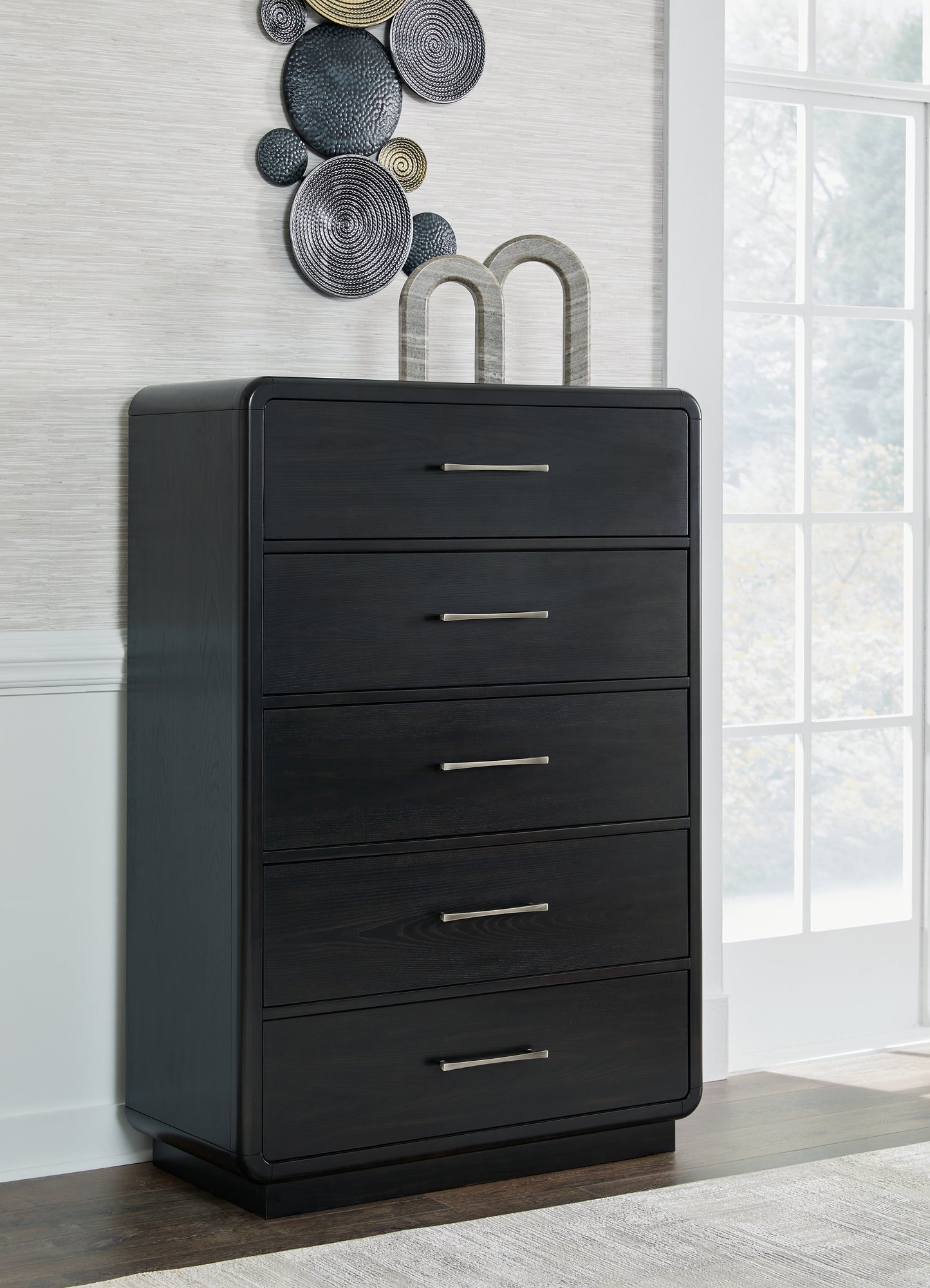 Cassel Furniture Outlet - Ashley Furniture - Rowanbeck Bedroom - Dresser and Mirror / Black - B821B1