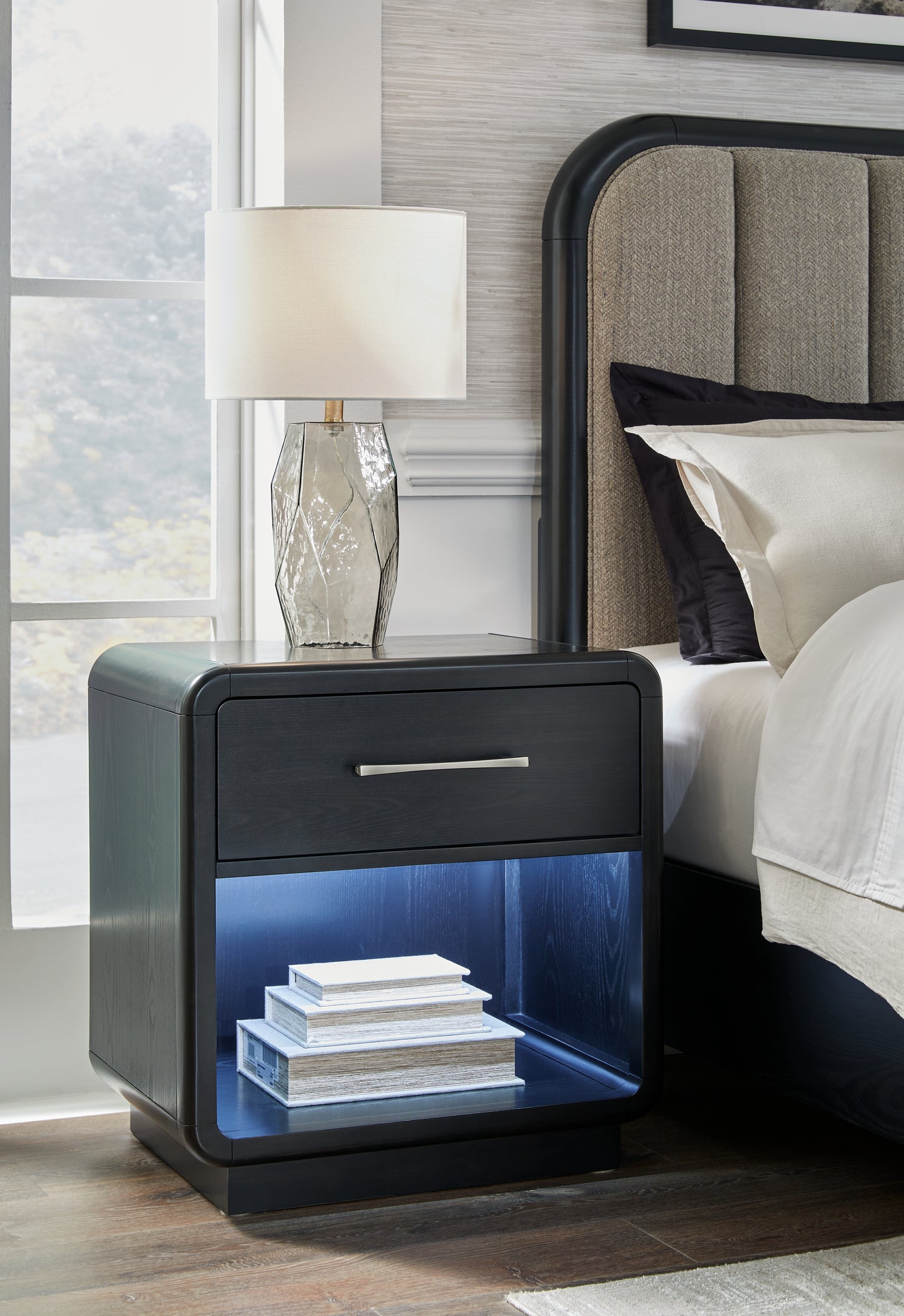 Cassel Furniture Outlet - Ashley Furniture - Rowanbeck Bedroom - One Drawer Night Stand / Black - B821-91