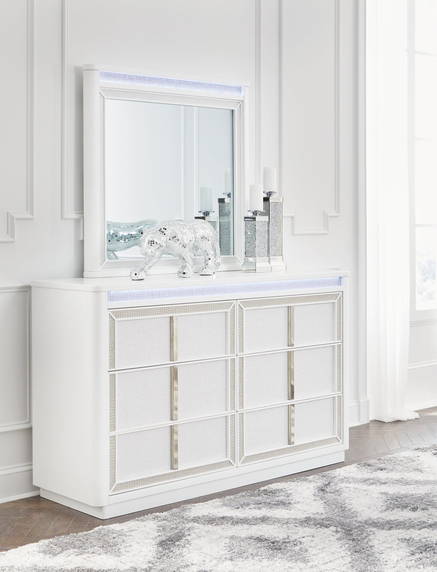 Cassel Furniture Outlet - Ashley Furniture - Chalanna Bedroom - Dresser and Mirror / White - B822B1