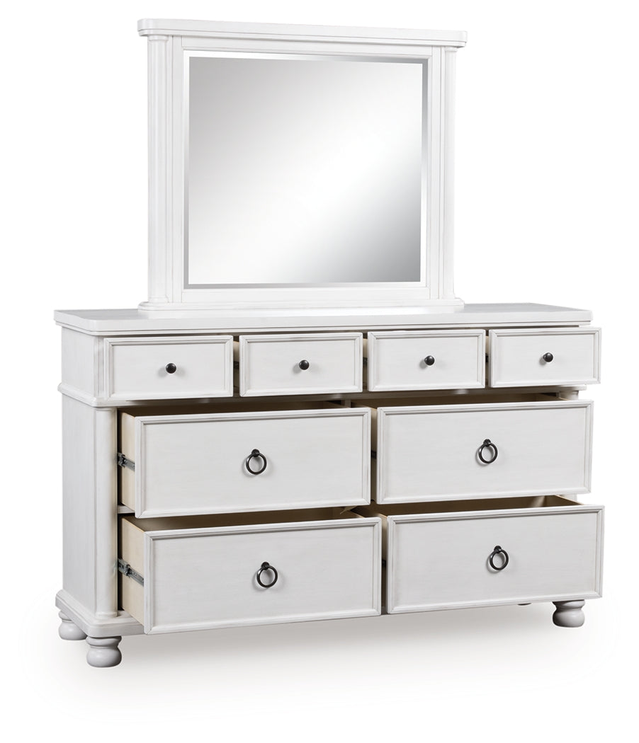 Cassel Furniture Outlet - Ashley Furniture - Rowlenstown Bedroom - Dresser and Mirror / Antique White - PCB823B1