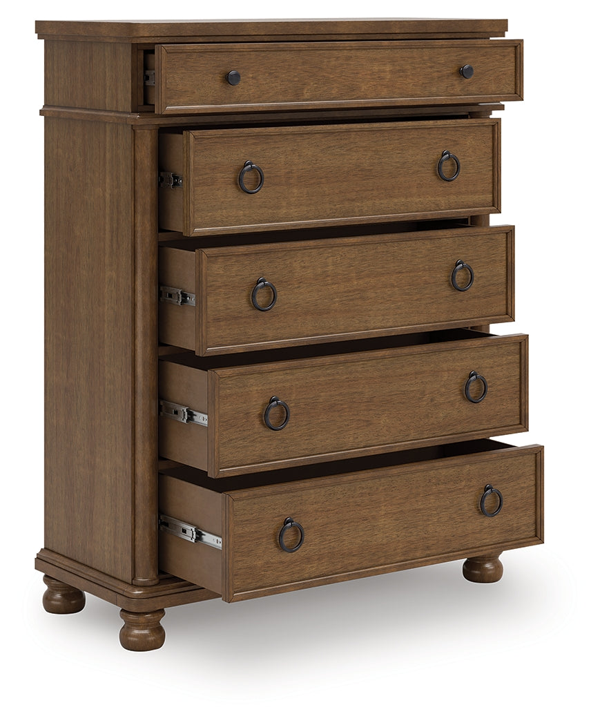 Cassel Furniture Outlet - Ashley Furniture - Rowlenstown Bedroom - Five Drawer Chest / Brown - PCB824-46