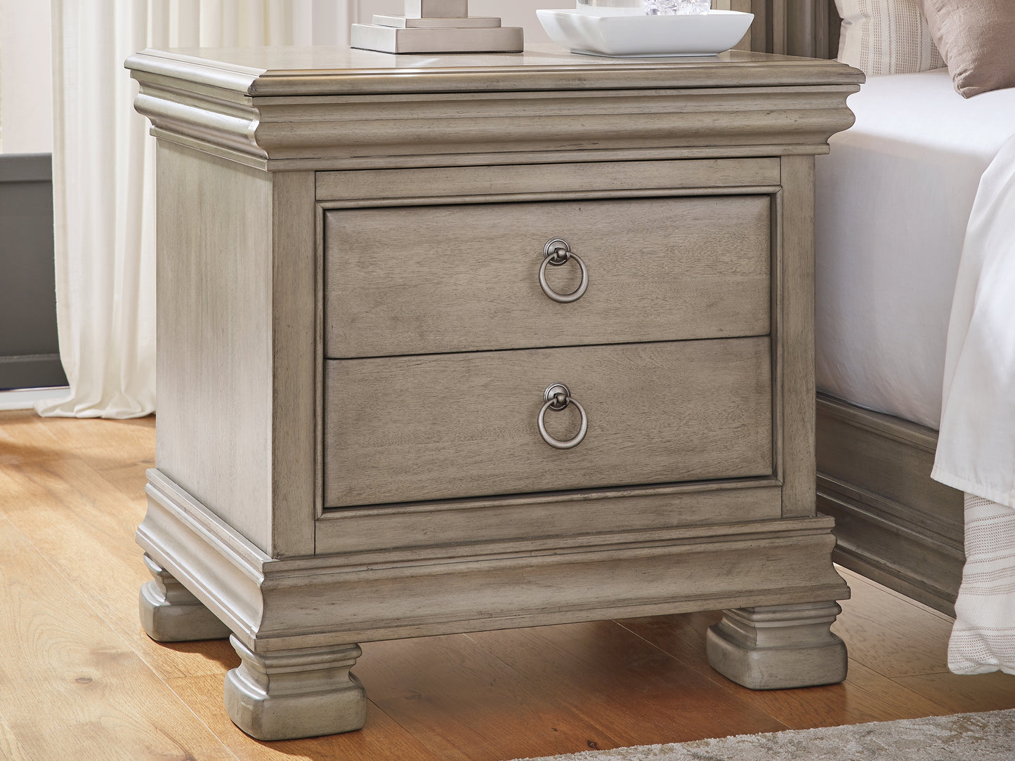 Cassel Furniture Outlet - Ashley Furniture - Lexorne Bedroom - Three Drawer Night Stand / Gray - B924-93