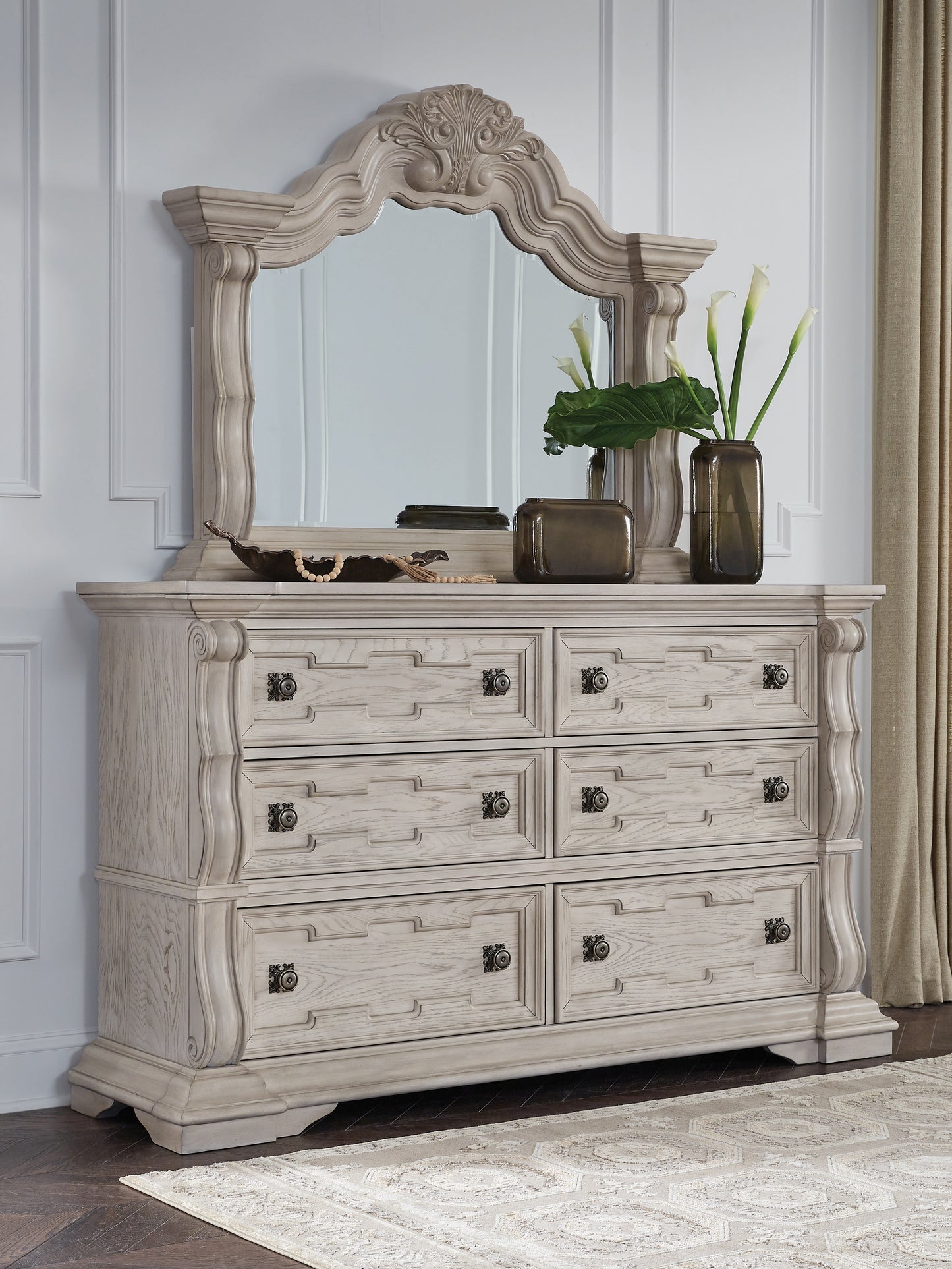 Cassel Furniture Outlet - Ashley Furniture - Bruchandi Bedroom - Dresser and Mirror / Antique White - PCB948B1
