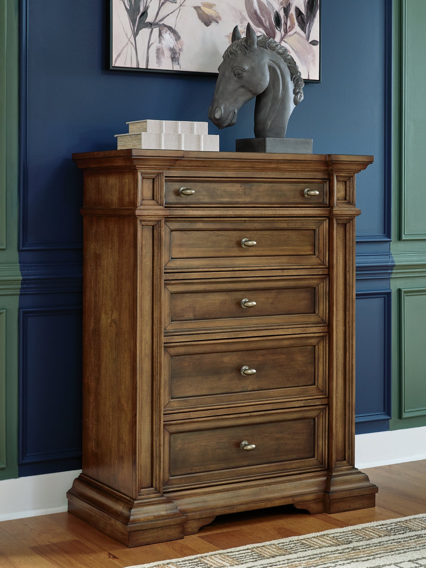 Cassel Furniture Outlet - Ashley Furniture - Frantanna Bedroom - Five Drawer Chest / Brown - PCB949-46