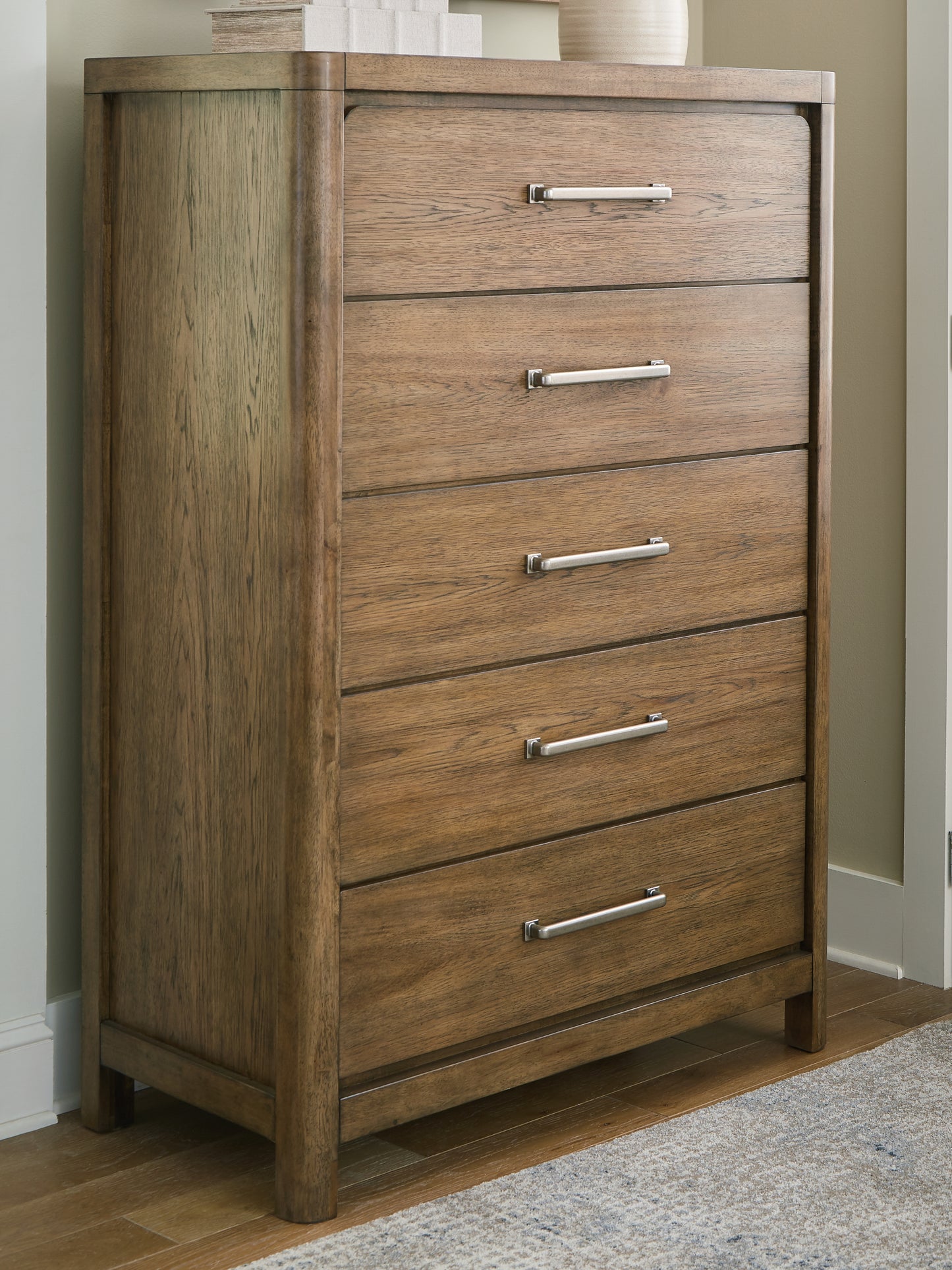 Cassel Furniture Outlet - Ashley Furniture - Cabalynn Bedroom - Five Drawer Chest / Light Brown - B974-46