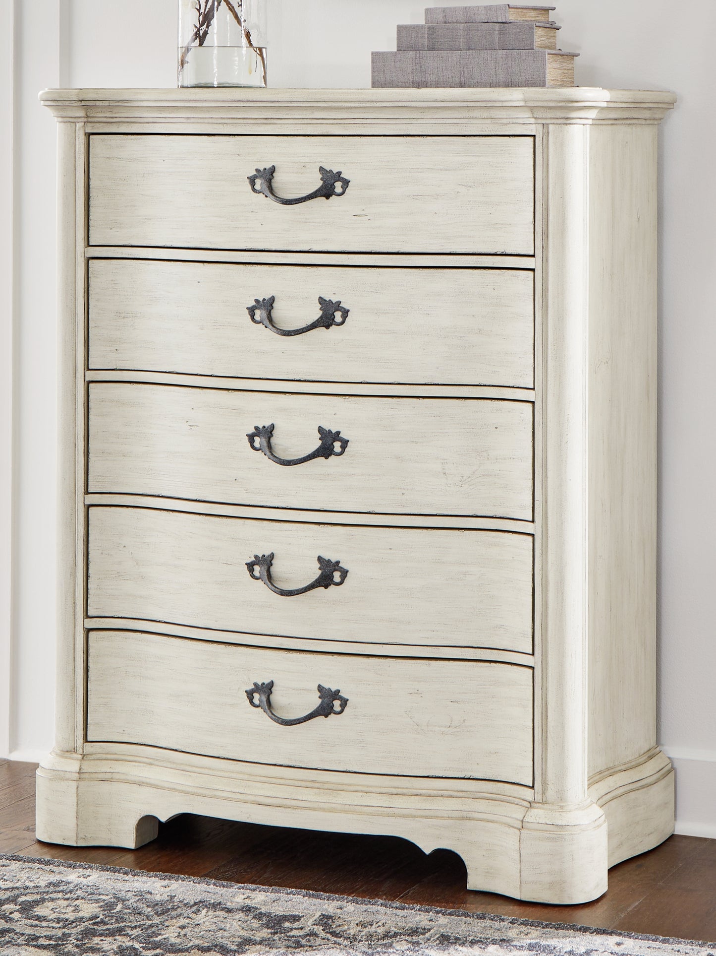 Cassel Furniture Outlet - Ashley Furniture - Arlendyne Bedroom - Five Drawer Chest / Antique White - B980-46