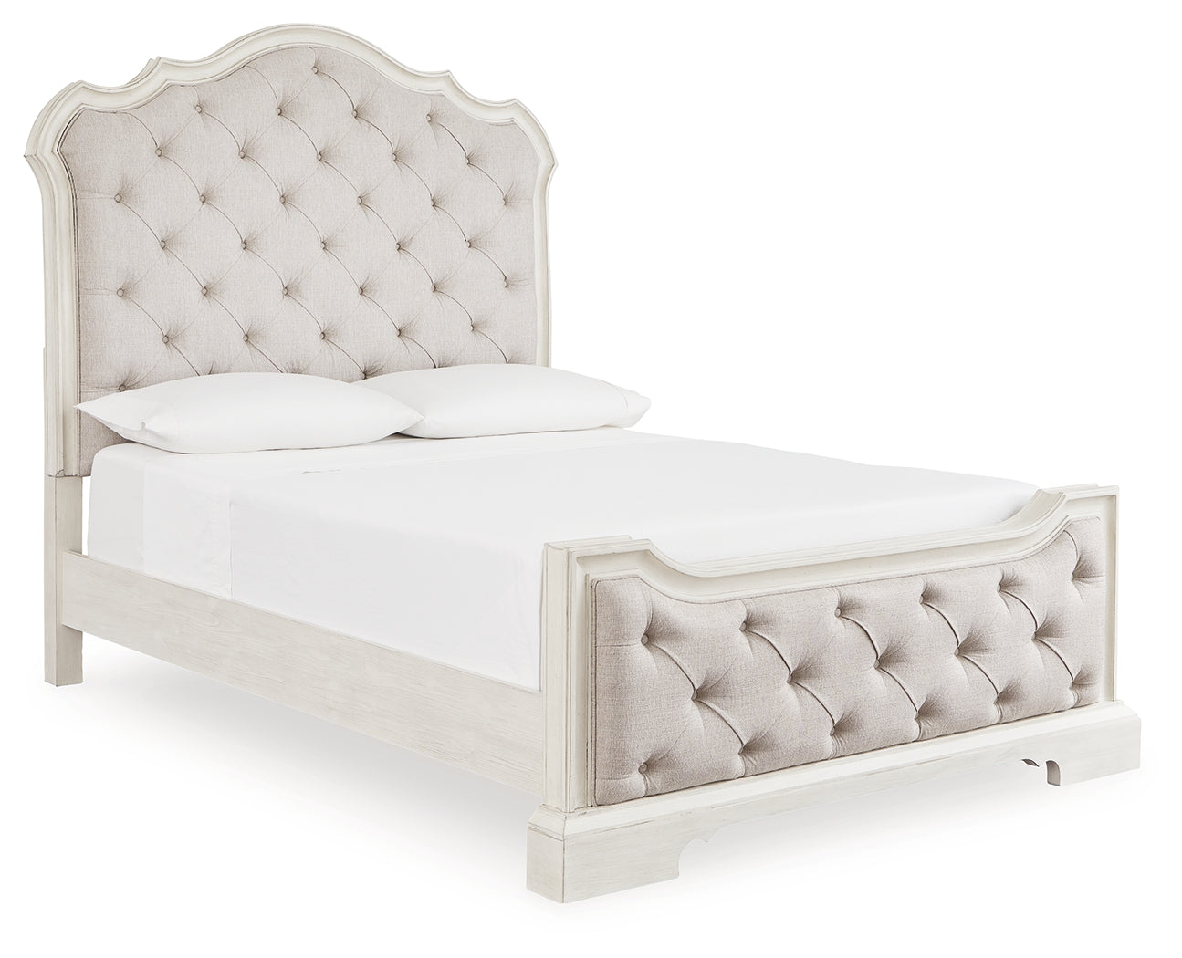 Cassel Furniture Outlet - Ashley Furniture - Arlendyne Bedroom - Queen Upholstered Bed / Antique White - B980B2