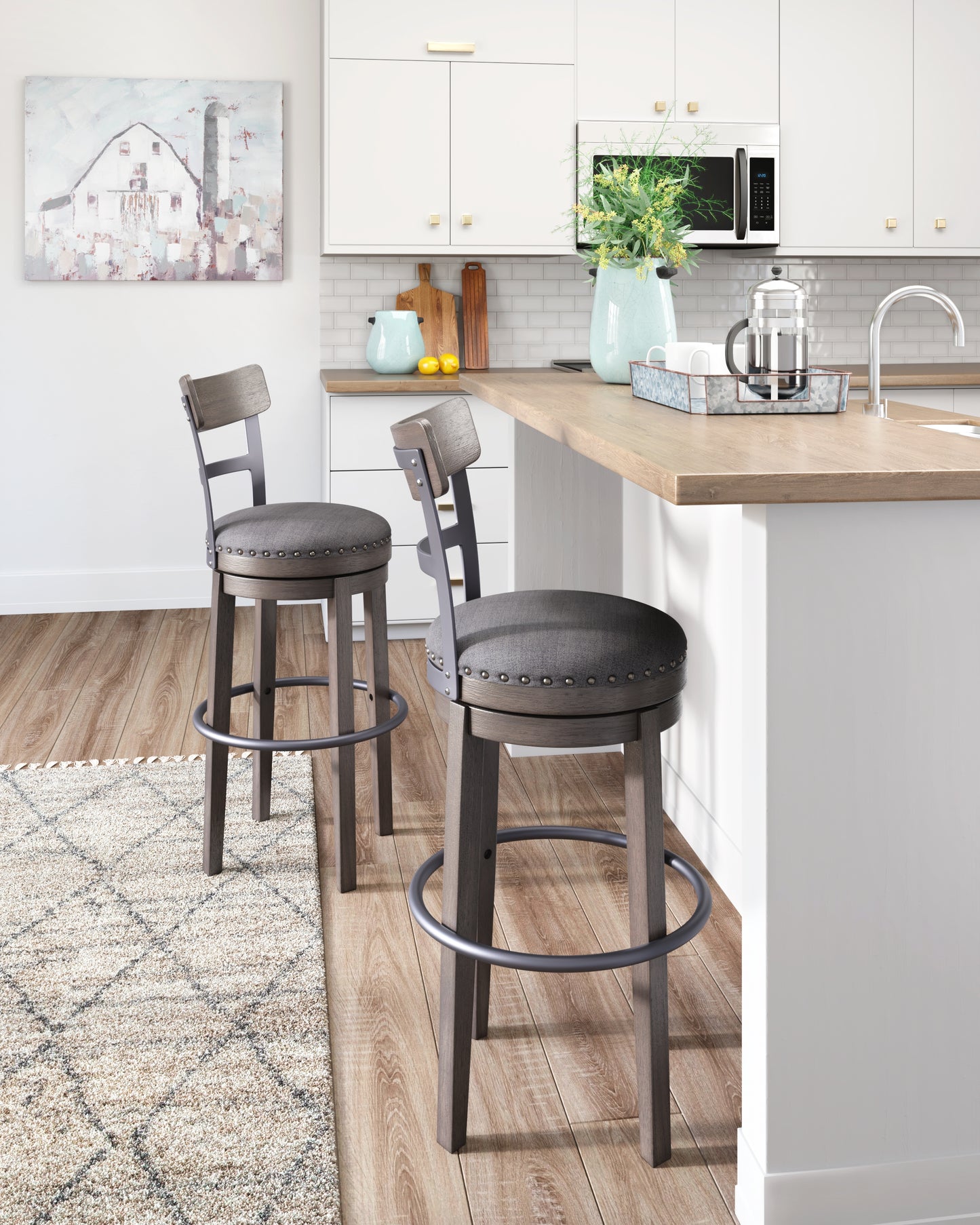 Cassel Furniture Outlet - Ashley Furniture - Caitbrook Dining Room - Tall UPH Swivel Barstool(1/CN) / Gray - D388-230