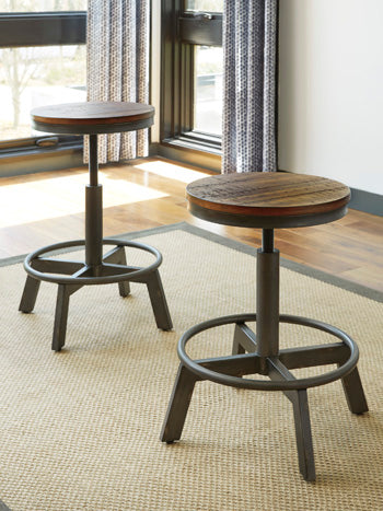 Cassel Furniture Outlet - Ashley Furniture - Torjin Dining Room - Counter Height Stool (Set of 2) / Brown/Gray - D440-024X2